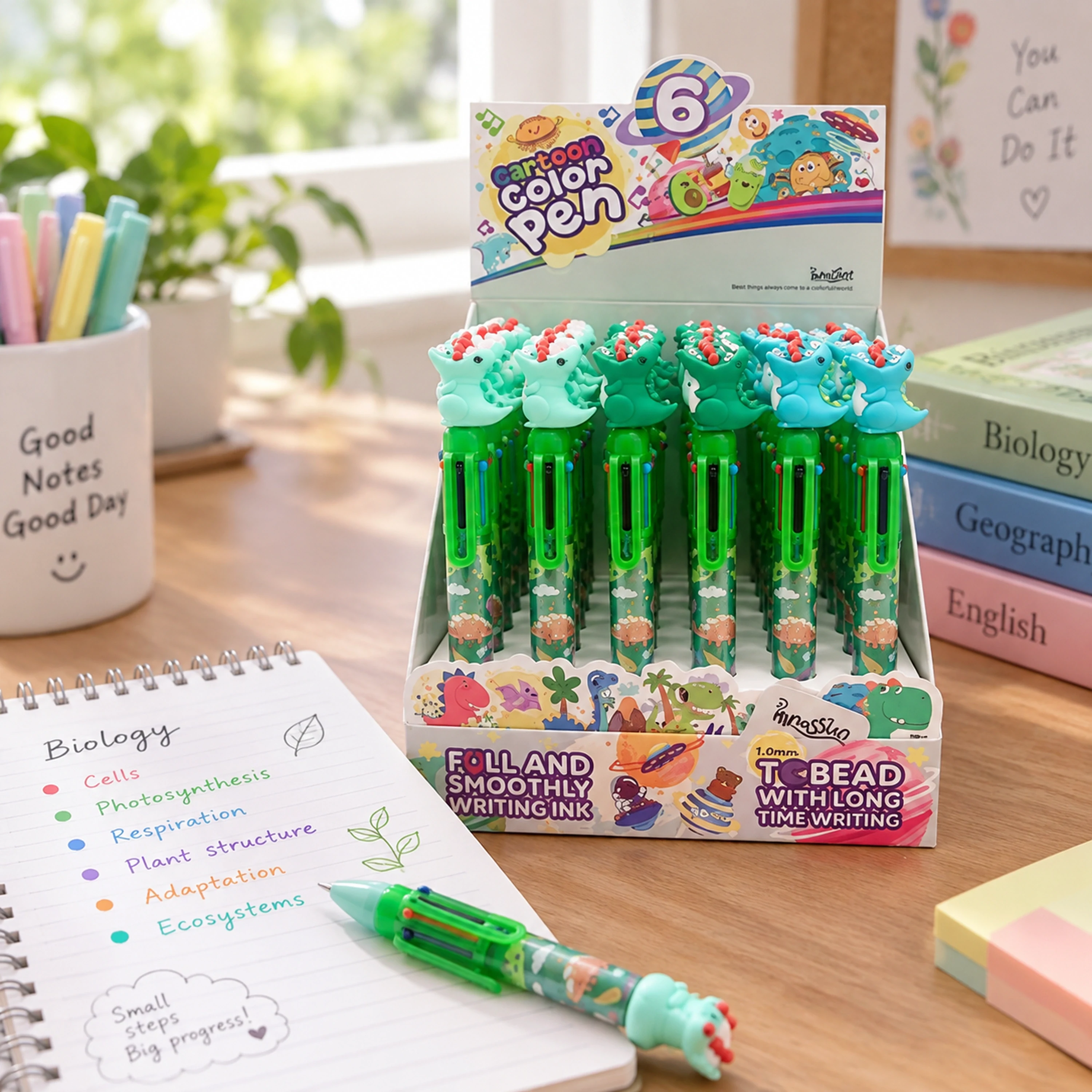 Bolígrafo Creativo 6 Colores de Plástico para Escritura