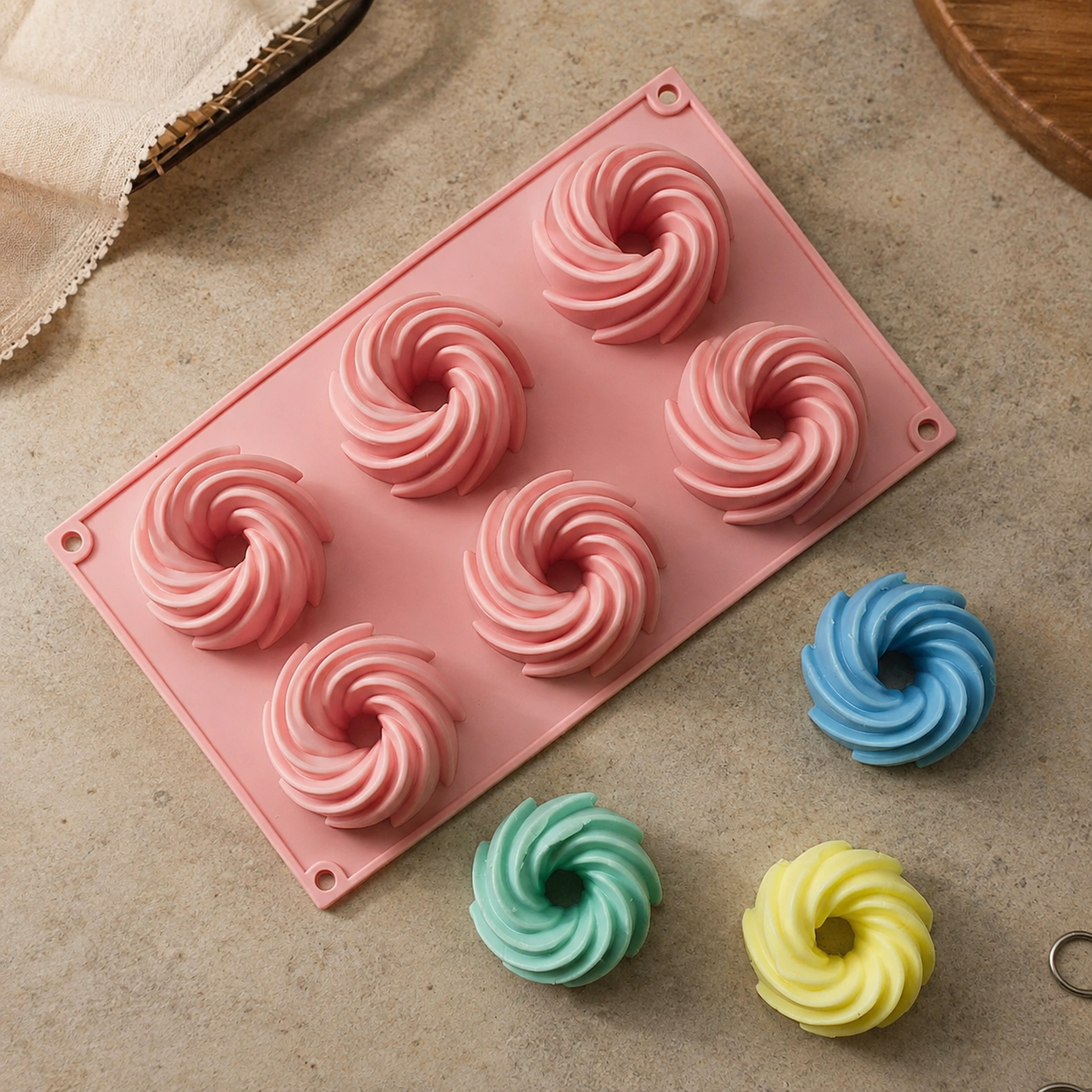 Molde de Silicona Espiral 25 × 16.6 × 3 cm de Silicona para Hornear