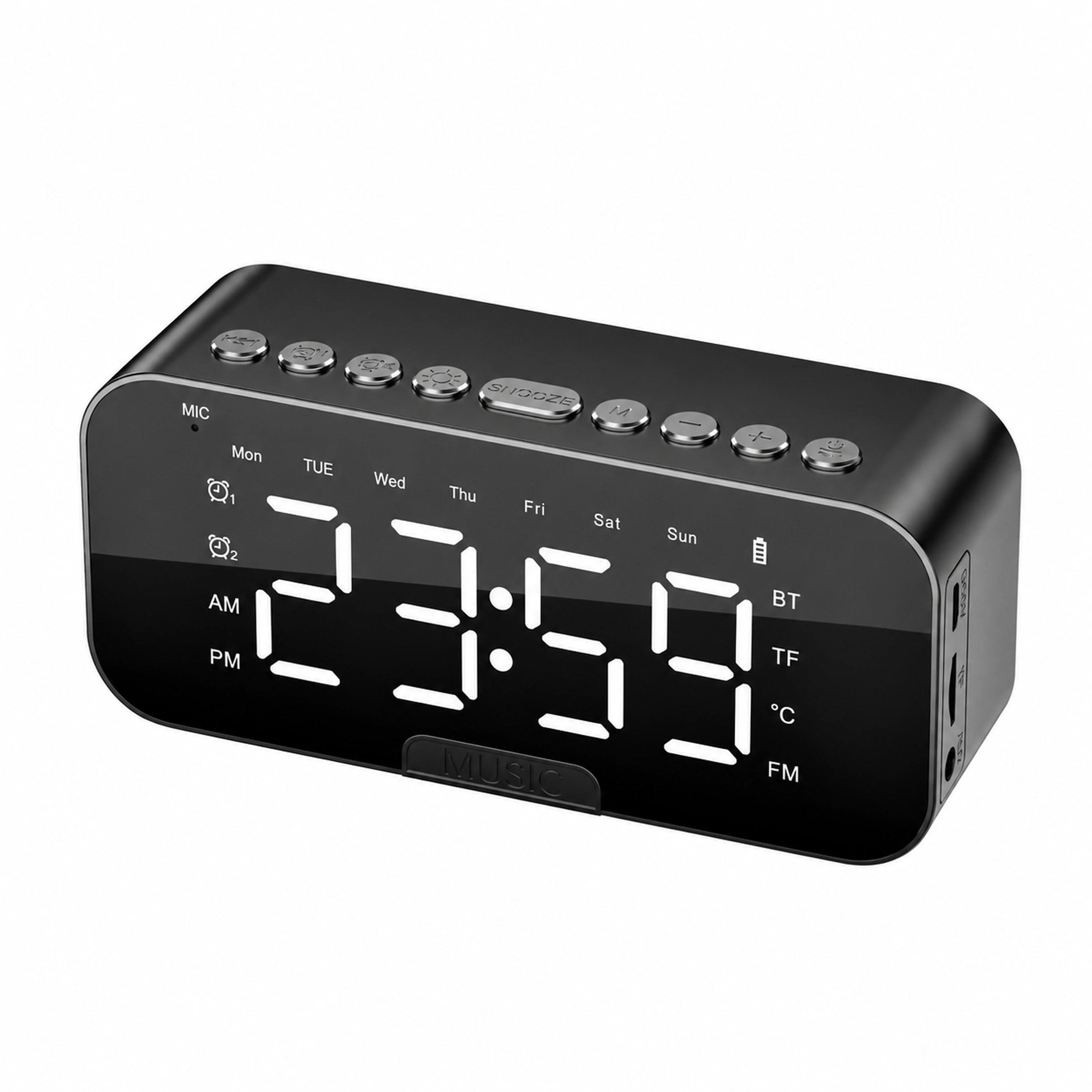 Reloj con Altavoz Bluetooth de Plástico para Hogar