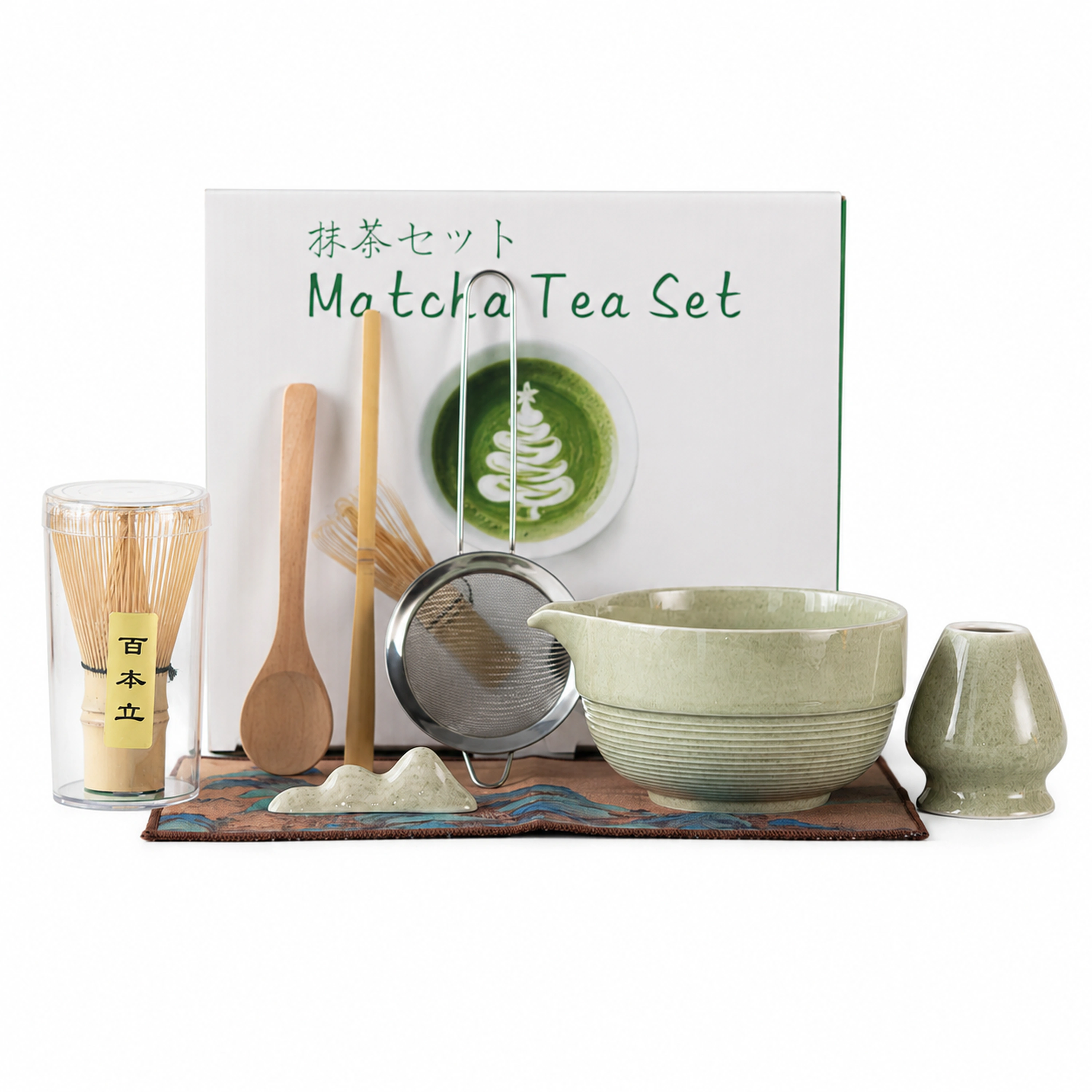Juego de Té 8 Piezas de Cerámica, Bambú y Acero Inoxidable para Té y Café image 2