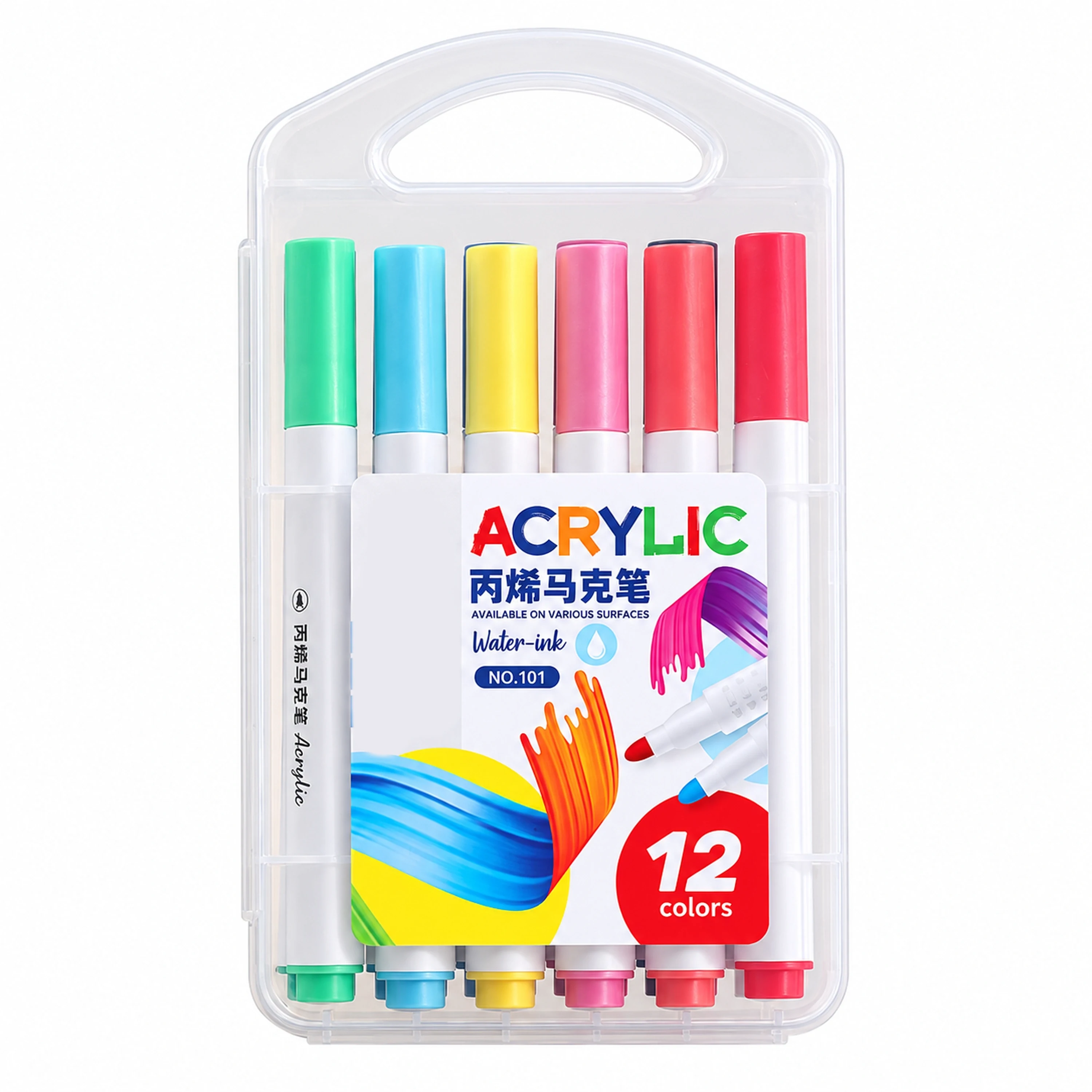 Marcador 12 Colores de Plástico para Pintura y Manualidades
