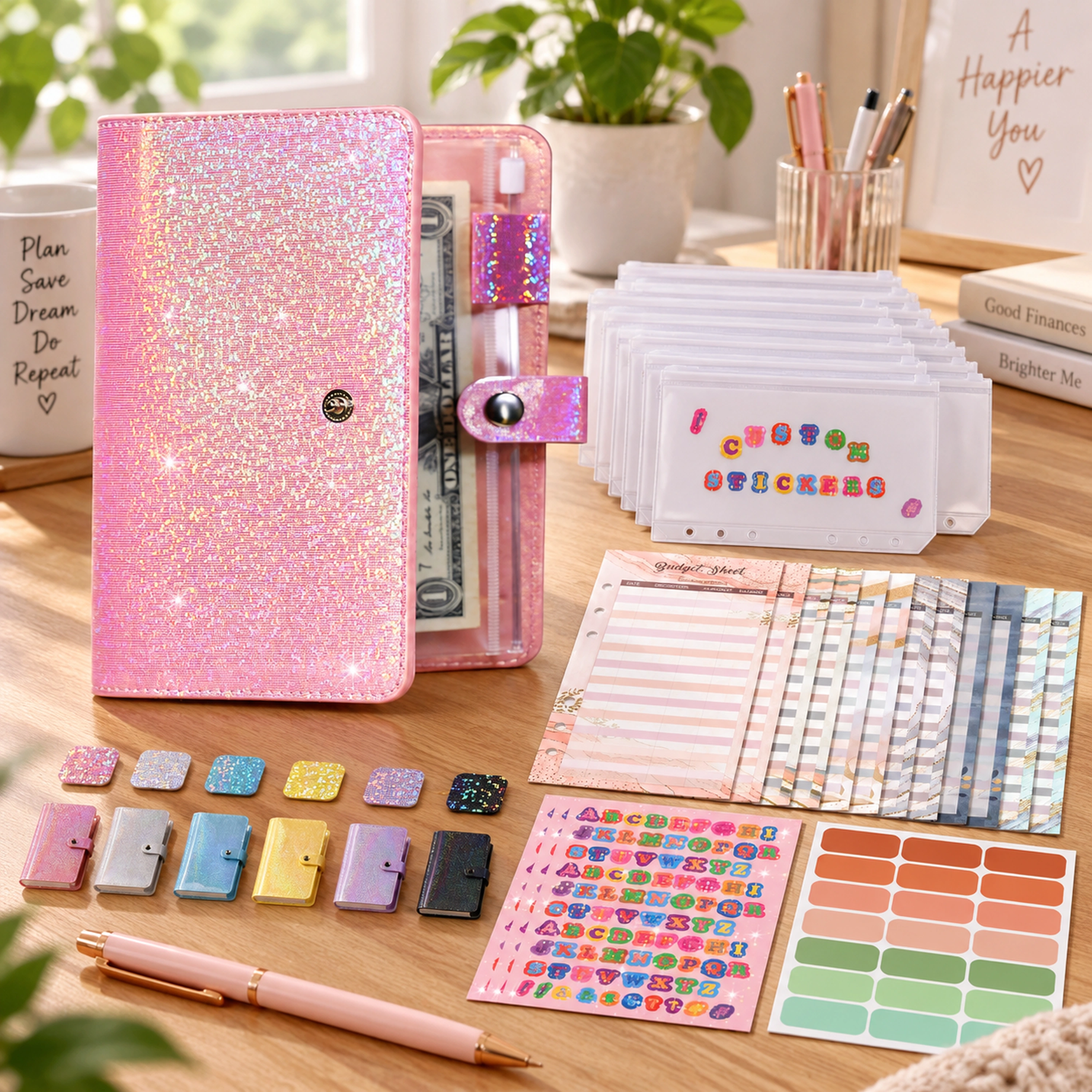 Cuaderno de Anillas Plástico+Papel Dorado Juego