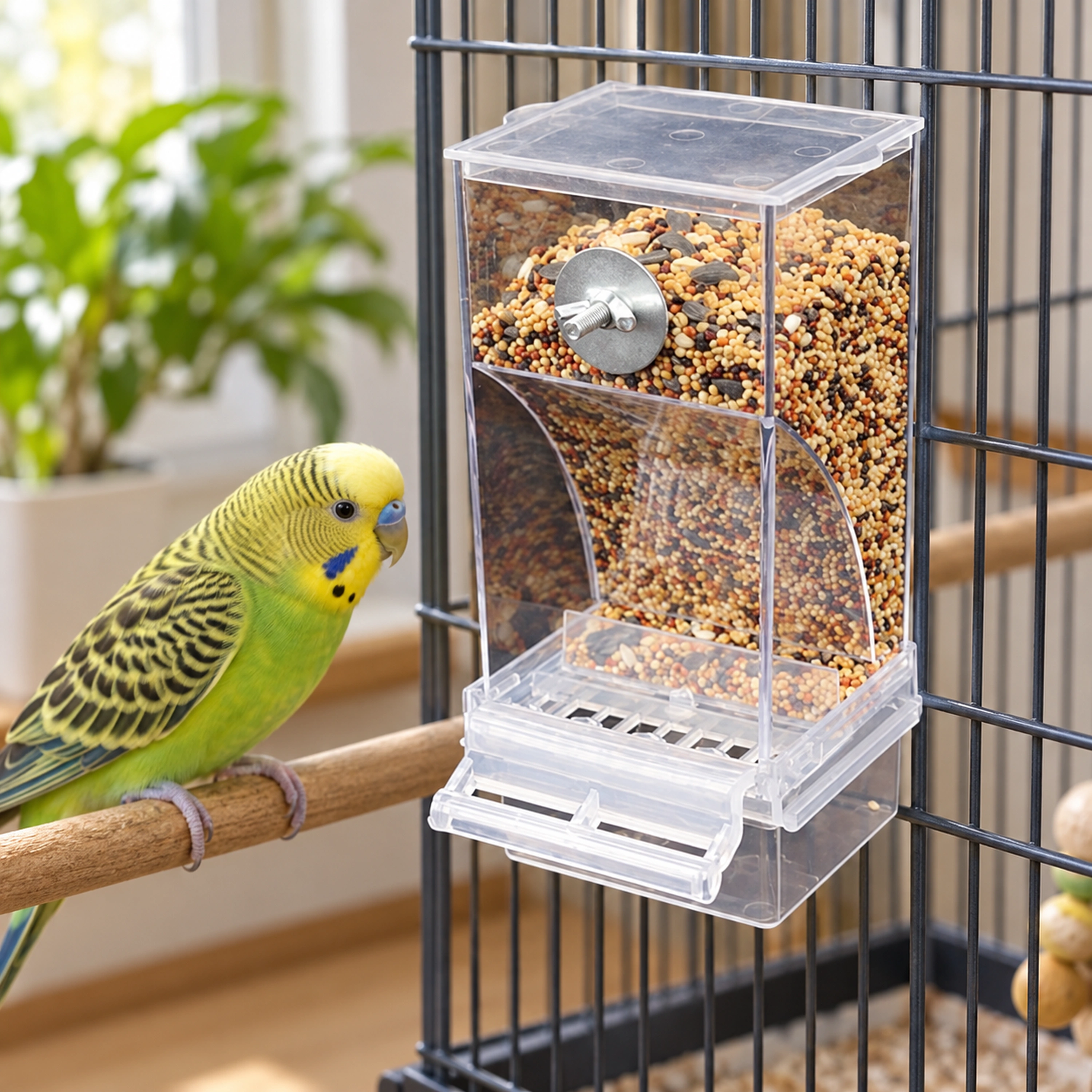 Comedero para Loros 8.5 × 18.5 × 7.5 CM de Plástico para Aves