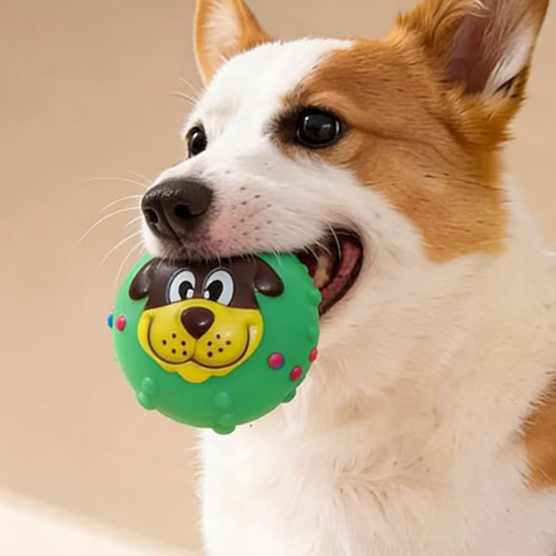Pelota con Cara de Perro 7cm Vinilo Surtido image 1