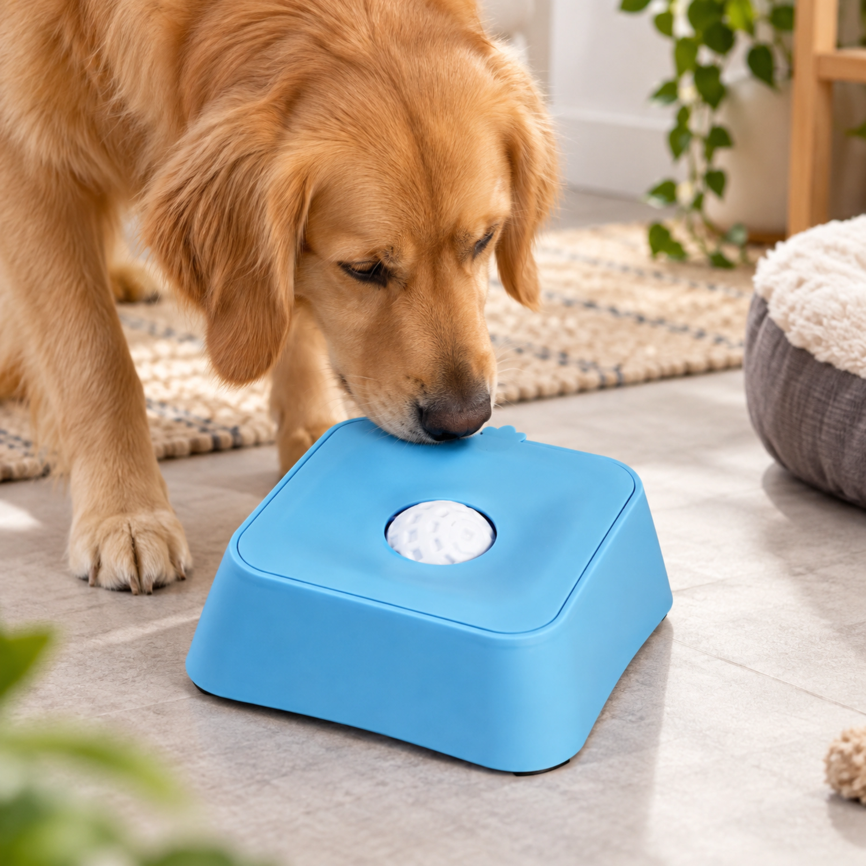 Plato para Lamer para Perros 18 × 18 CM de Plástico para Perros