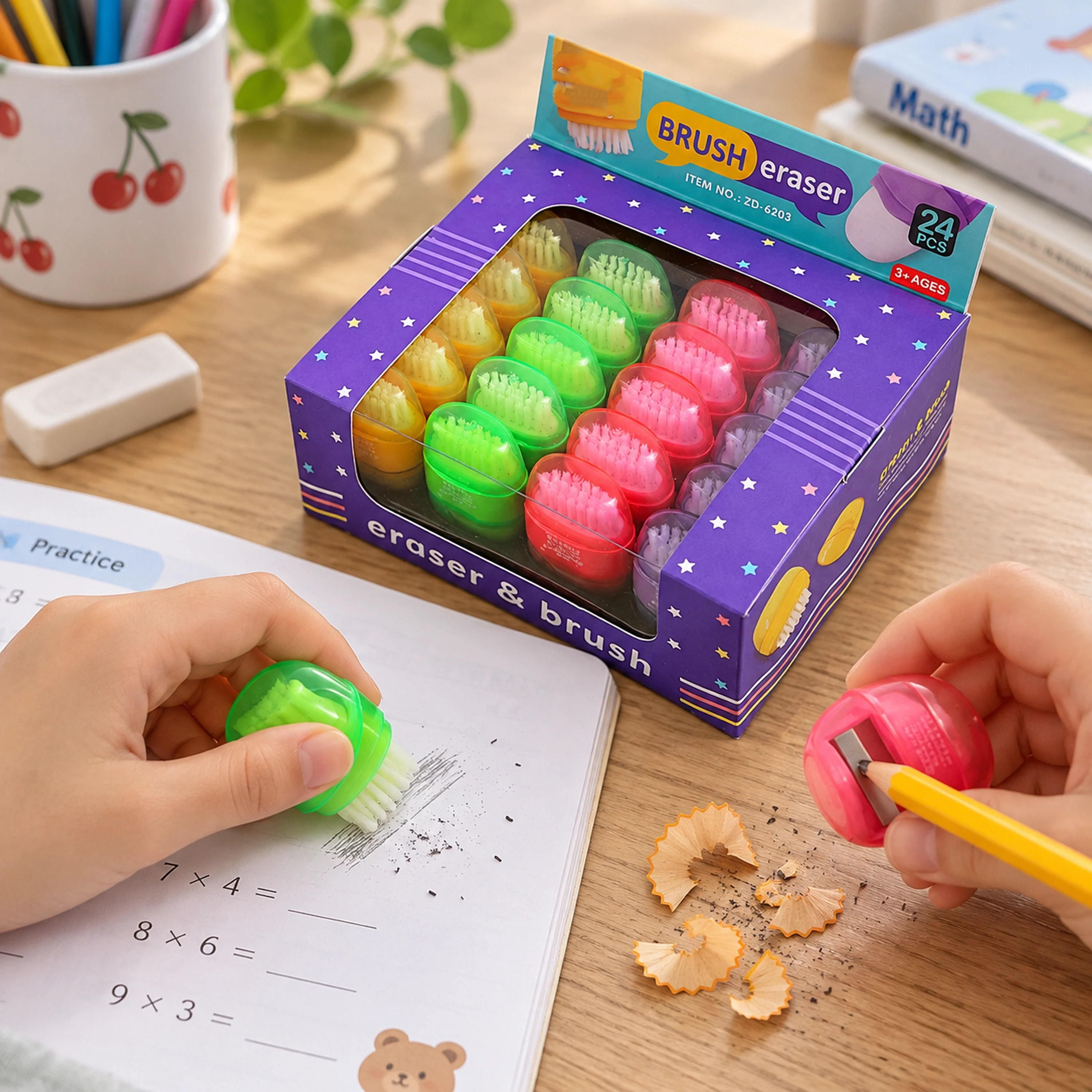 Sacapuntas y Borrador 2 en 1 de Plástico para Escolares image 1