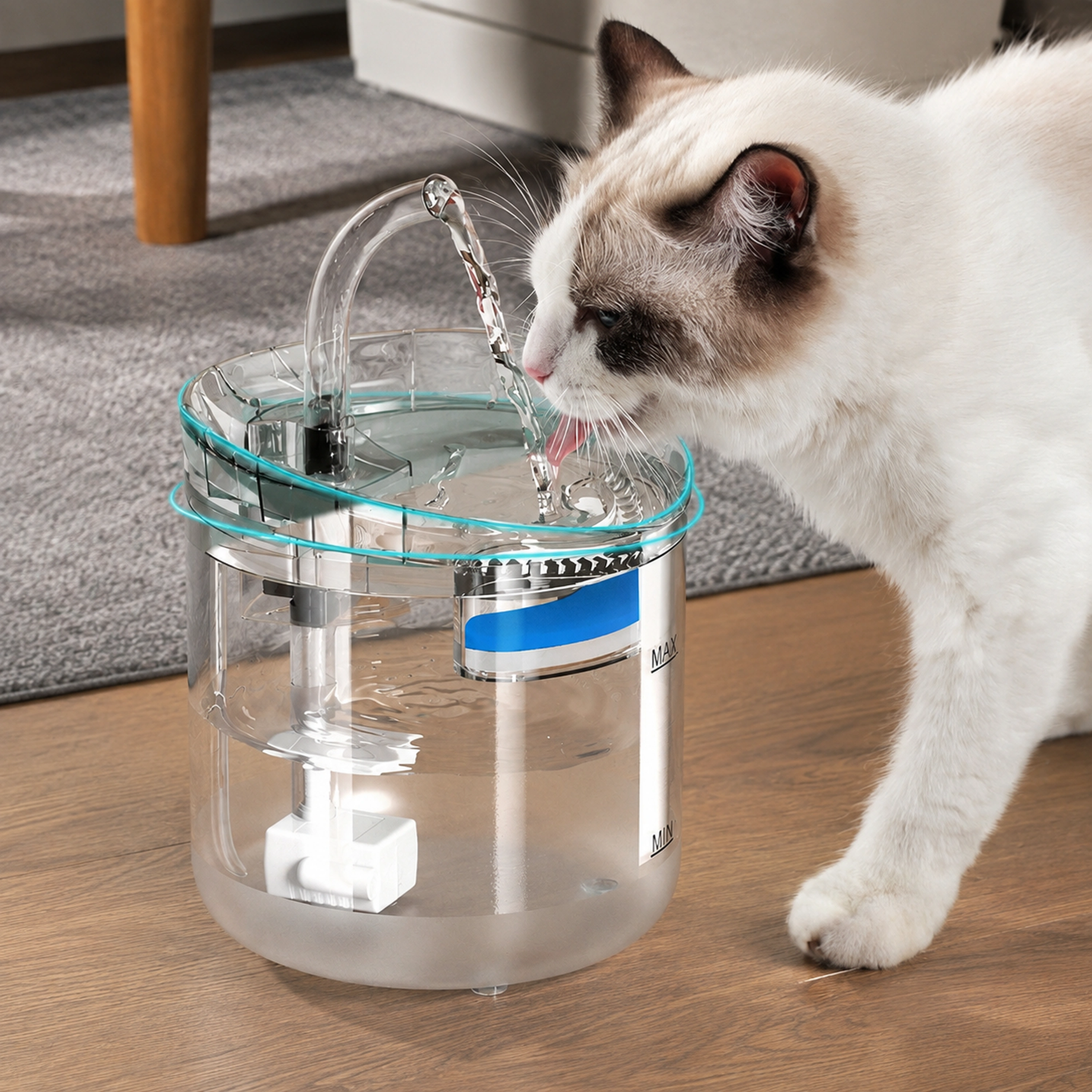 Fuente de Agua Automática para Mascotas 15.5×15.5×16.5cm Plástico