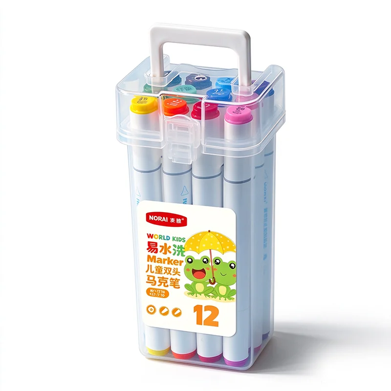 Marcador de Tinta Soluble en Agua Lavable Plástico para Oficina Juego Multiespecificación