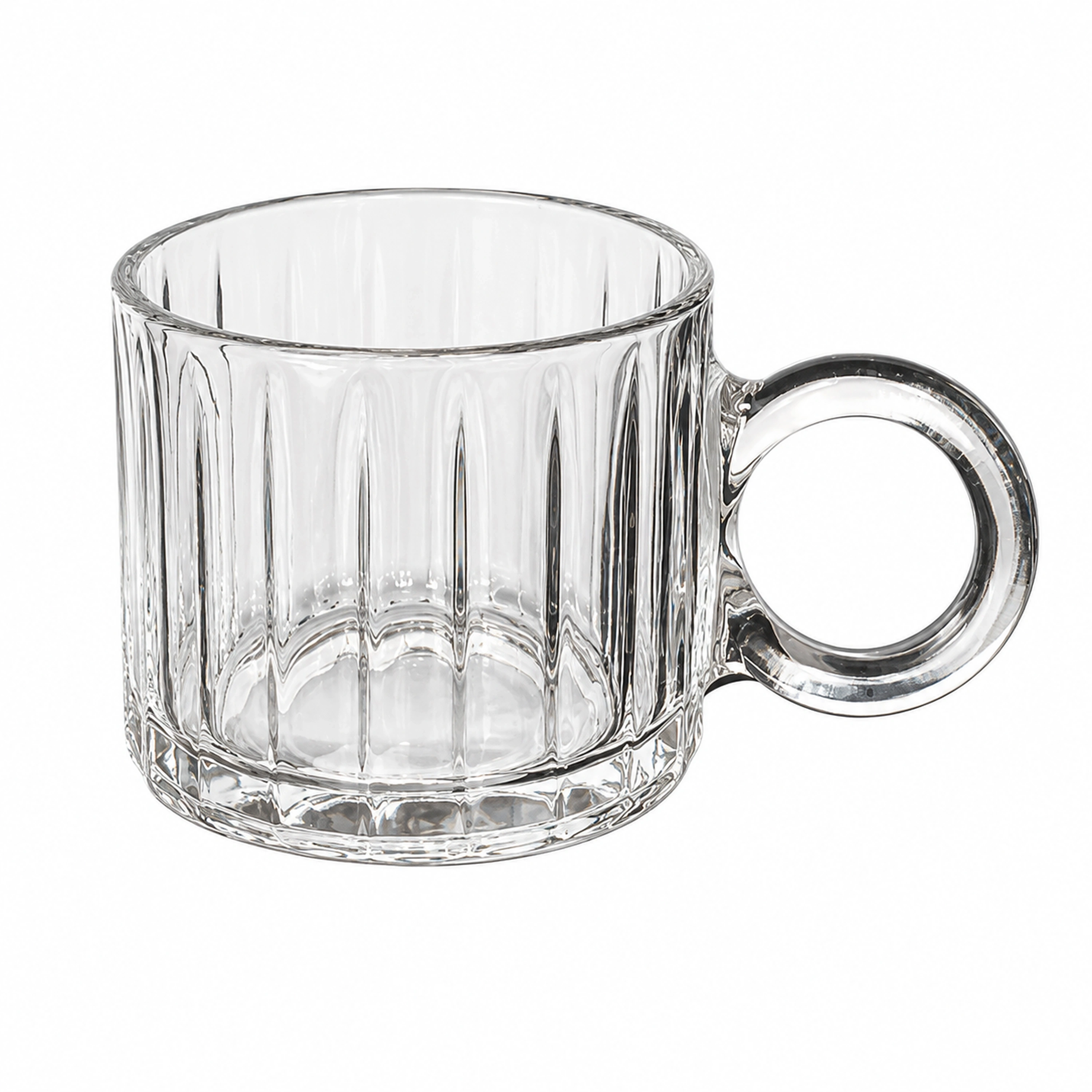 320ml Taza con Asa Circular Vidrio para el Hogar