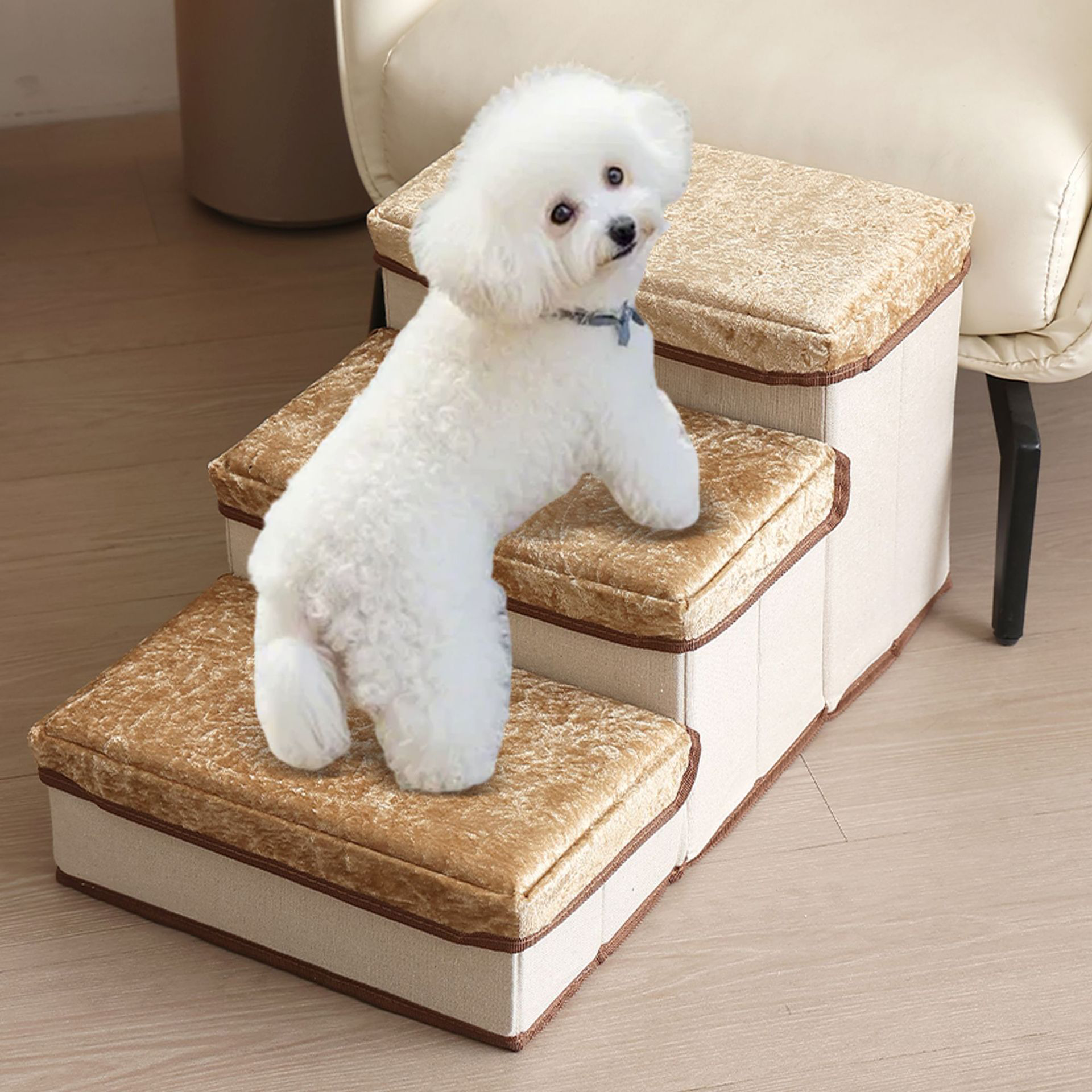 Escalera para Mascotas 59×35×30cm Poliéster Surtido