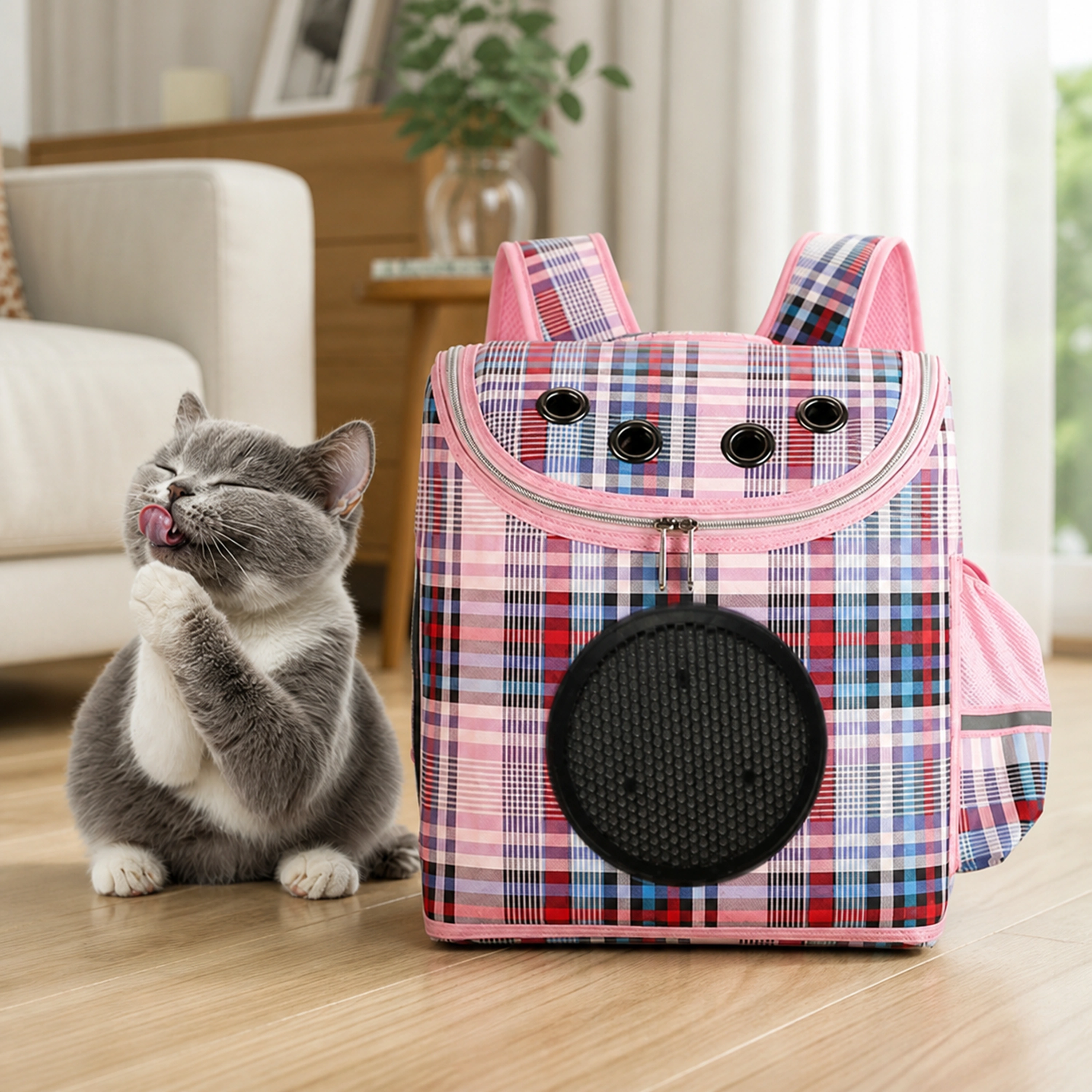 Bolso Transportador para Mascotas 37×31×19cm PU Malla