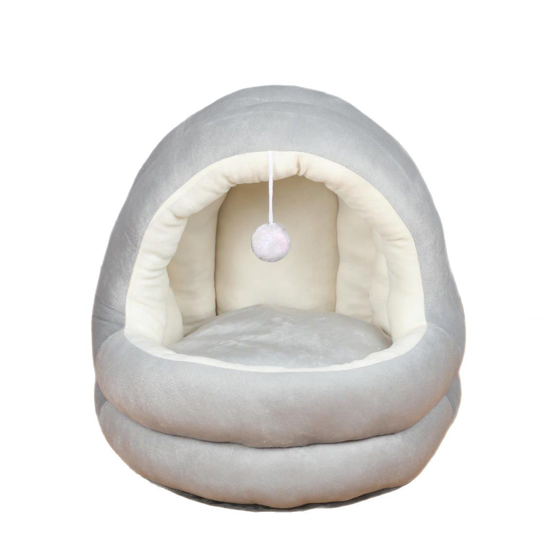 47*43*43cm para Gato Grueso Térmico Cama Peluche+Algodón Gris image 2