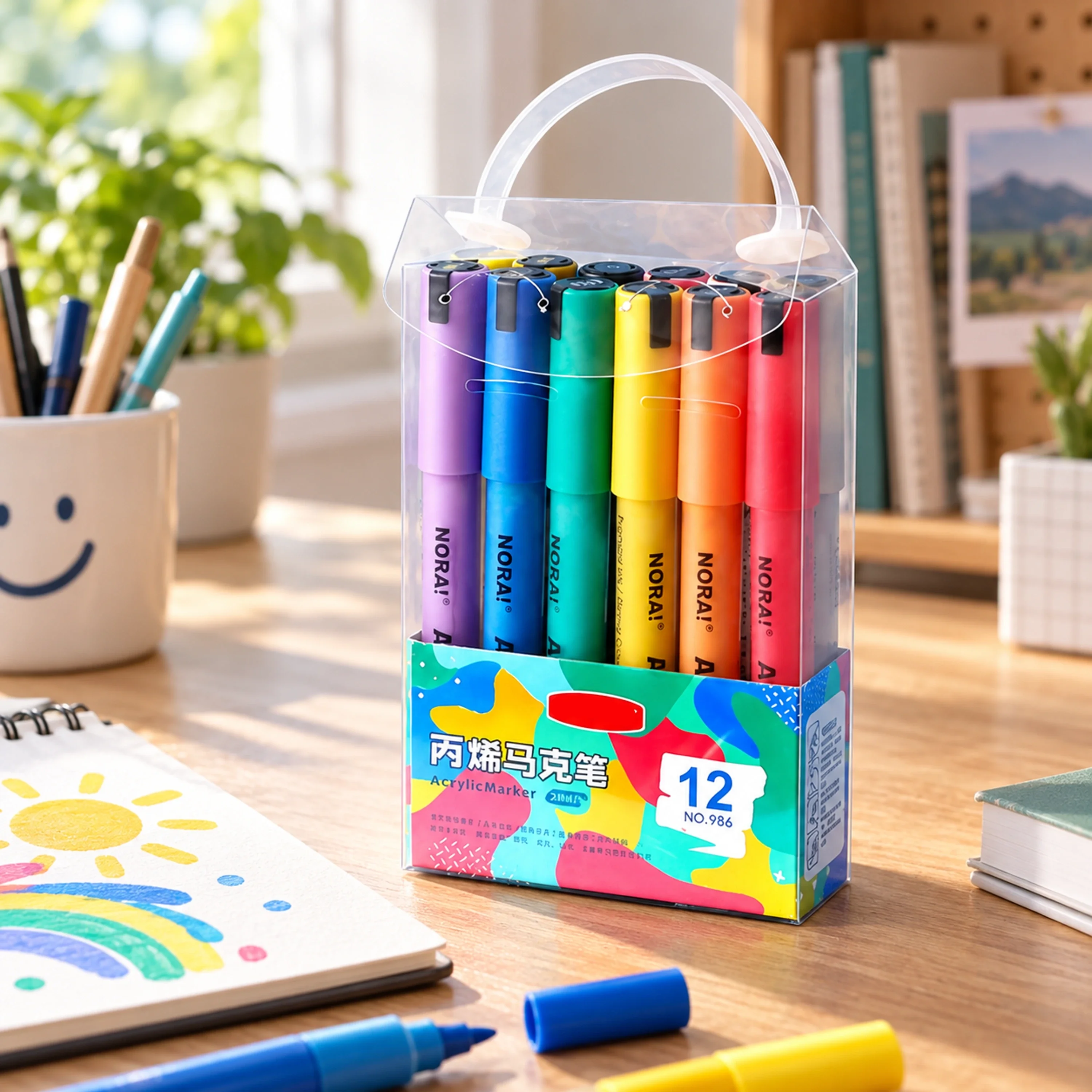 11*3.5*16cm para Escuela Rotulador PP Transparente Juego