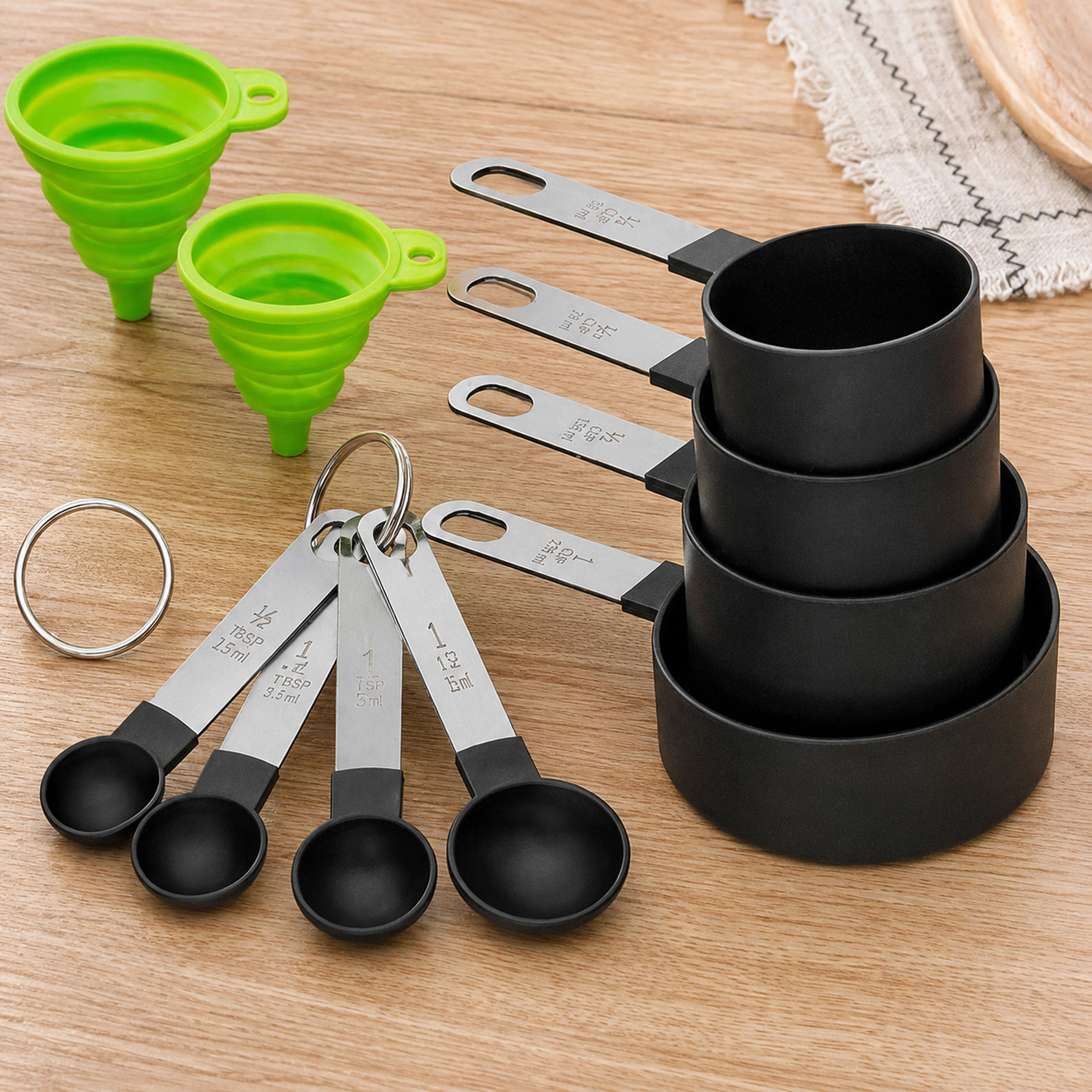 Juego de Cucharas y Tazas Medidoras 8 Piezas de PP para Hornear image 1