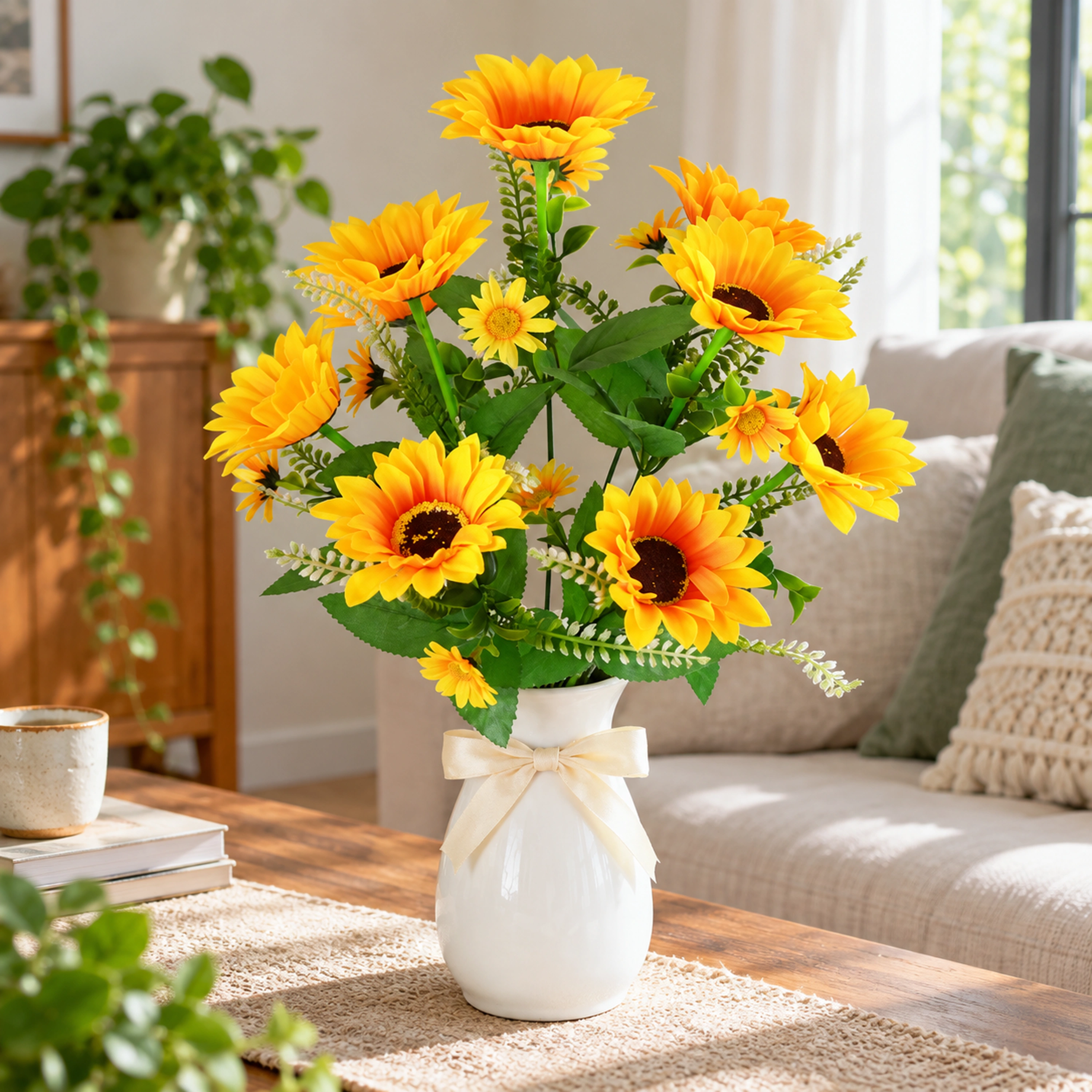 Girasol Artificial 30 CM de Plástico para Decoración