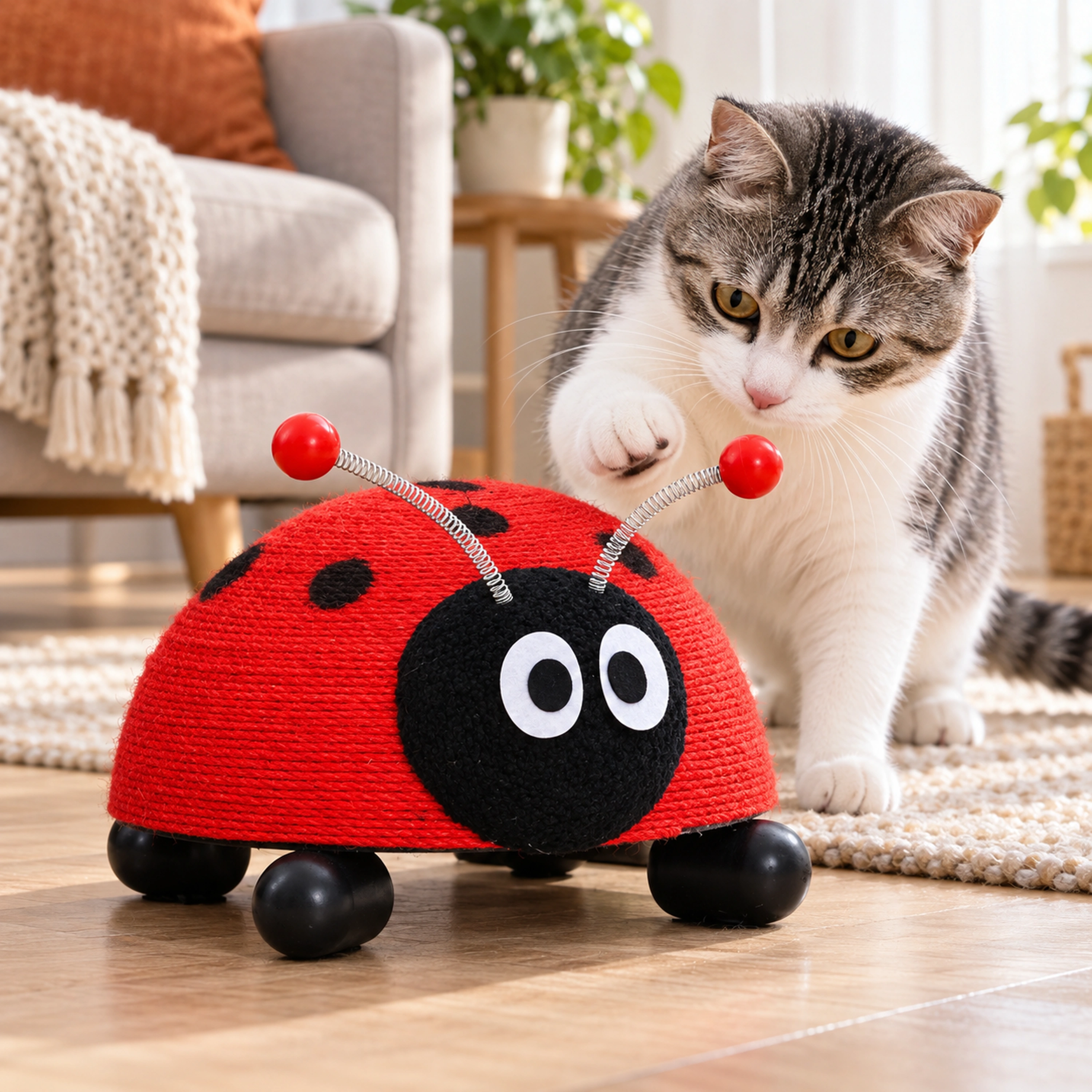Poste Rascador para Gatos de Sisal, Resistente al Desgaste, 36 × 31 × 21 cm