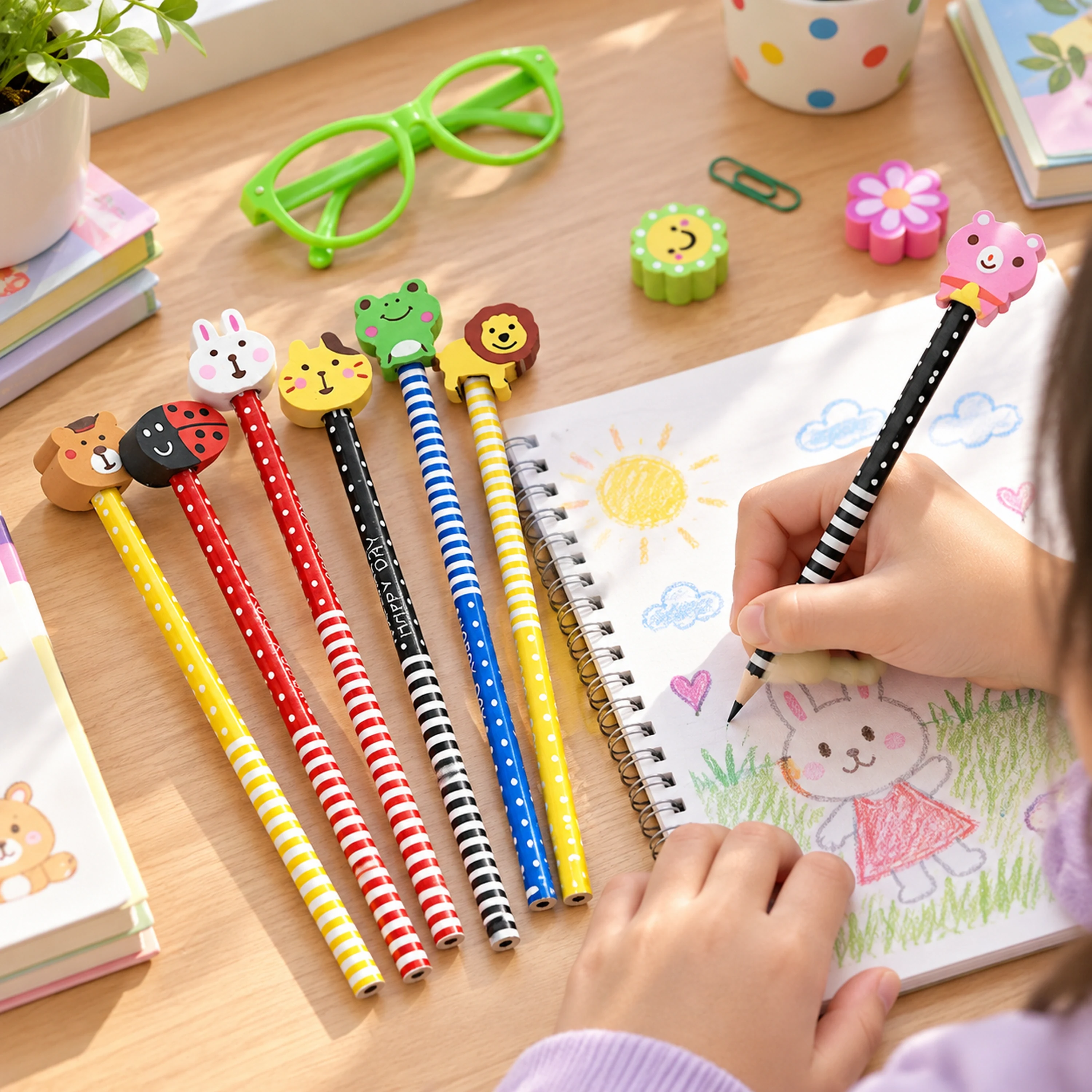 Juego de Lápiz y Borrador de Plástico para Escolares image 1