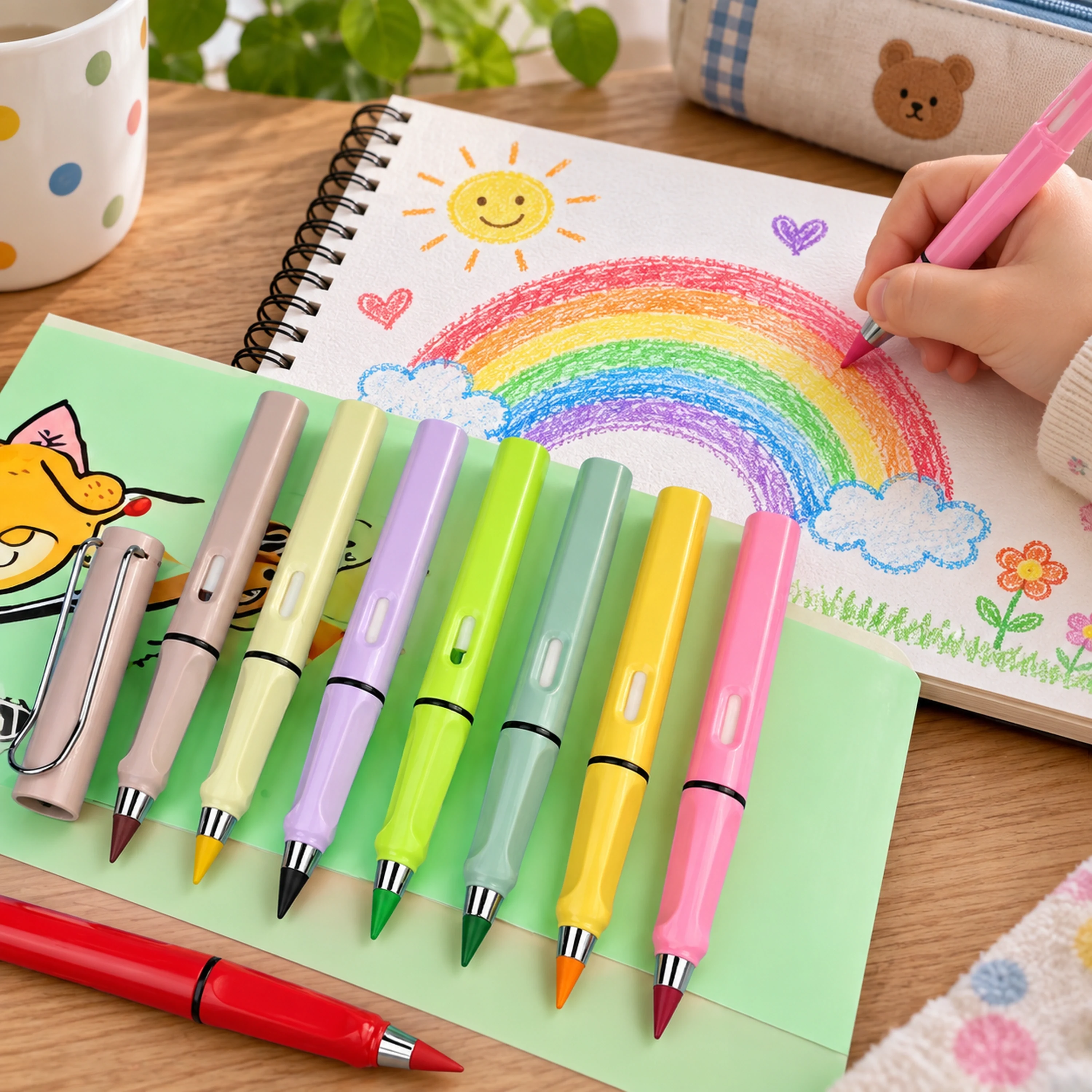 Lápices de Colores de Plástico para Escolares