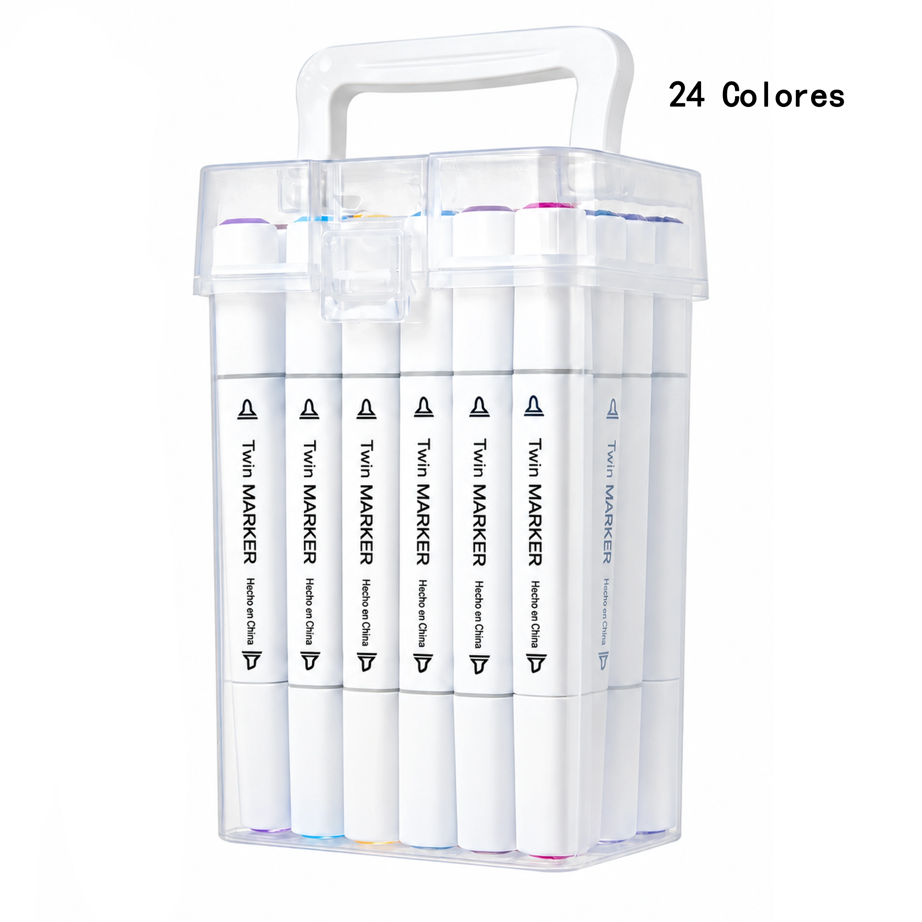 Marcador de Doble Punta 24 Colores de Plástico para Escritura