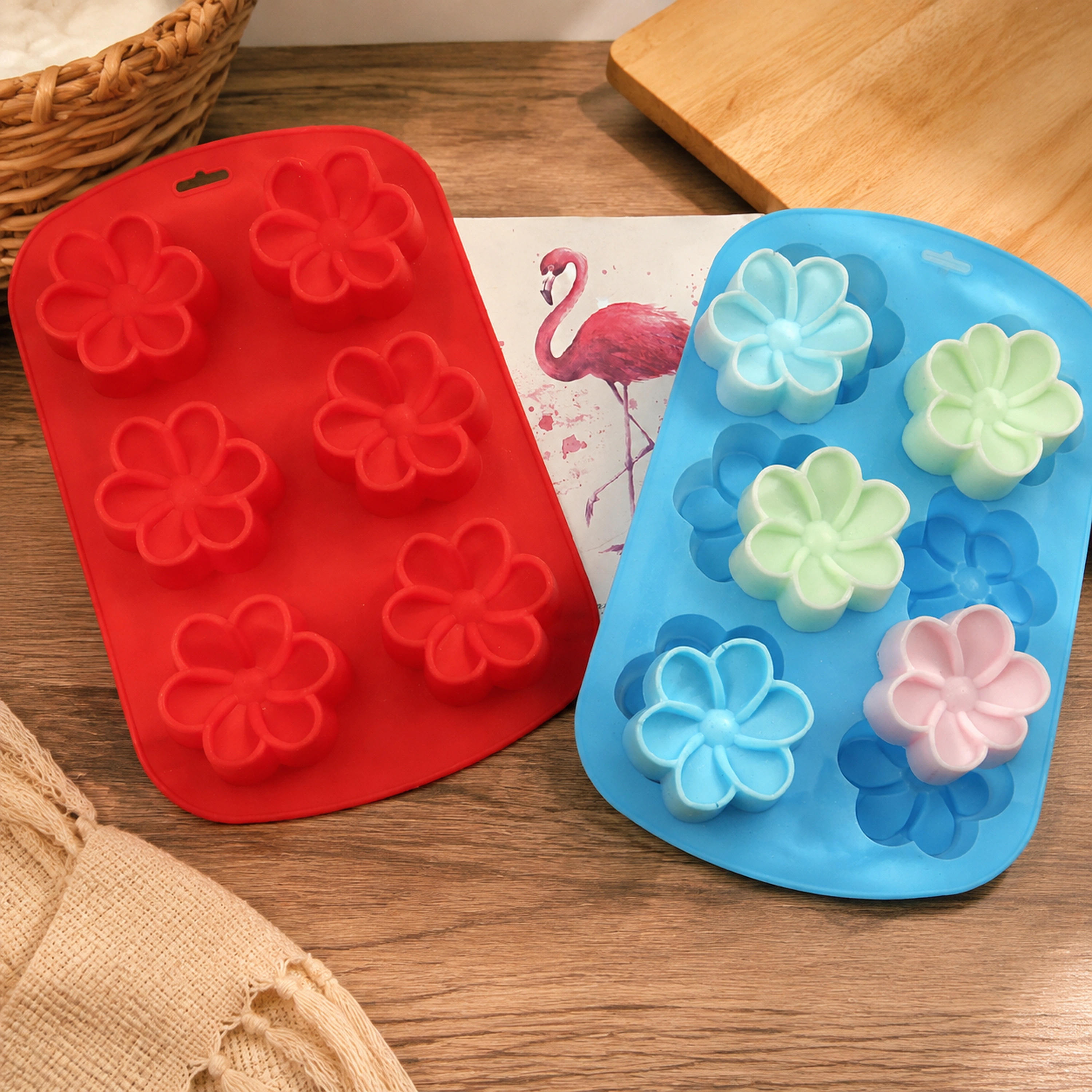 Molde de Silicona Flor de Gardenia 17 × 29 × 3.5 cm de Silicona para Hornear