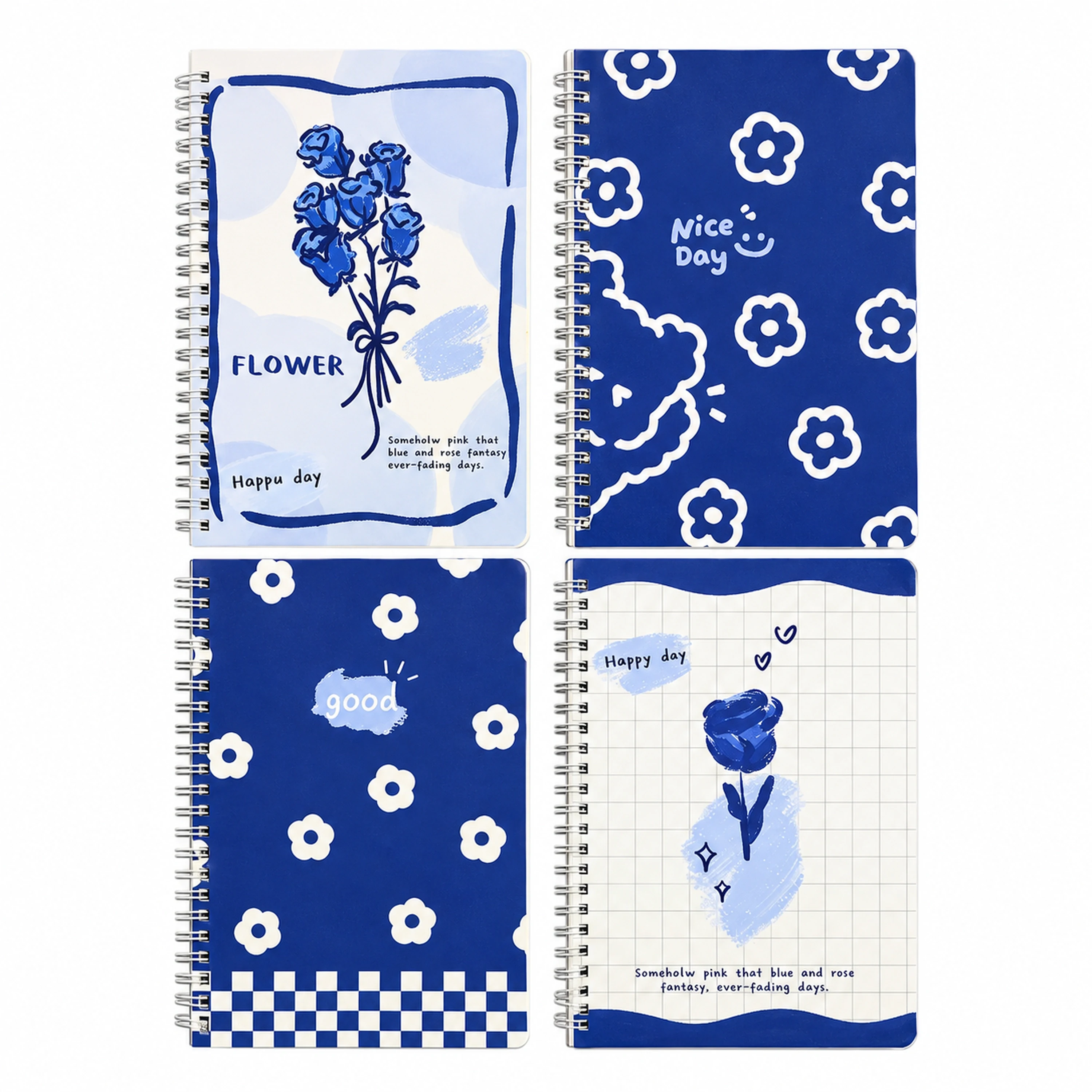 Cuaderno de Dibujos Animados 80 Hojas de Plástico para Oficina y Estudio