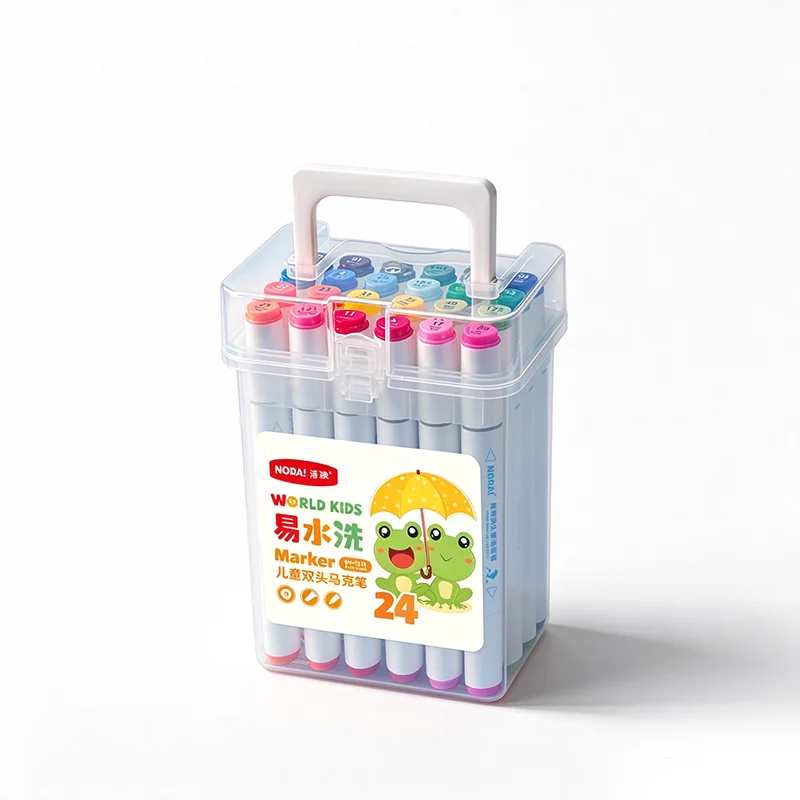 Marcador de Tinta Soluble en Agua Lavable Plástico para Oficina Juego Multiespecificación