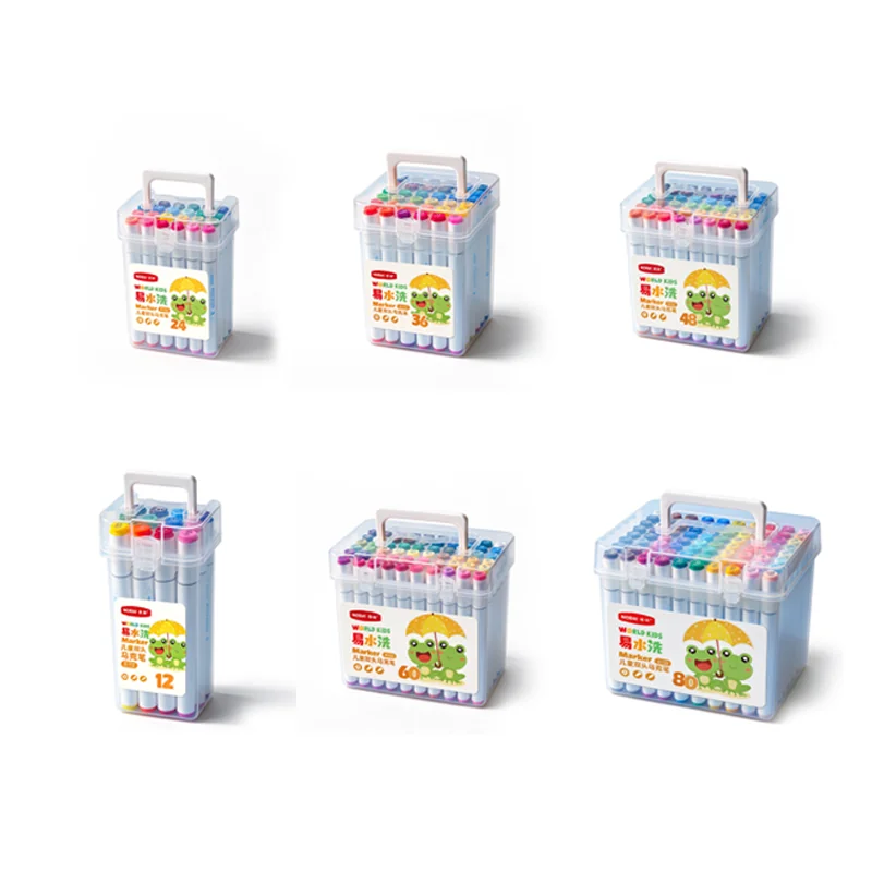 Marcador de Tinta Soluble en Agua Lavable Plástico para Oficina Juego Multiespecificación