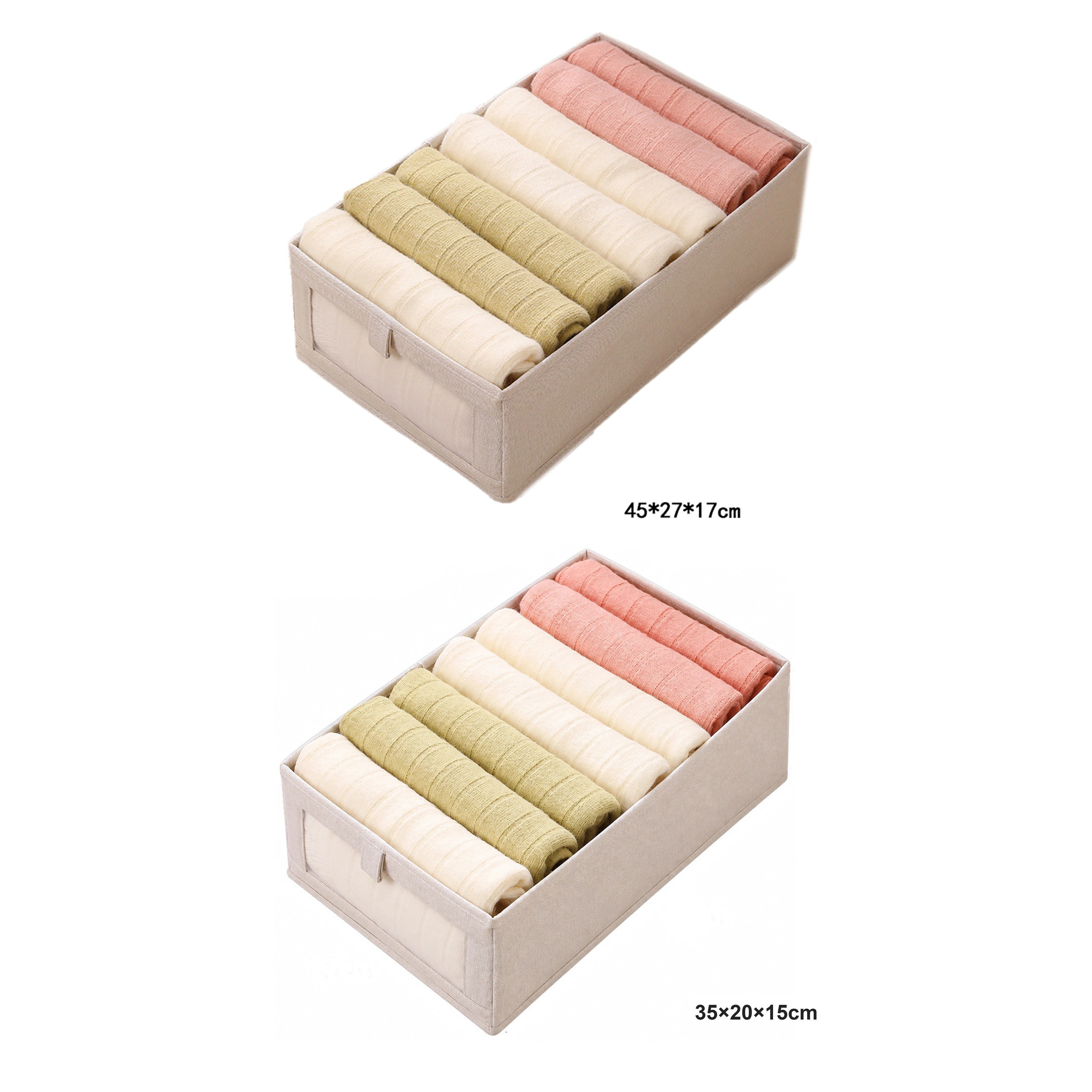 Armario de Almacenamiento Tela No Tejida Beige 35*20*15cm/45*17*26cm