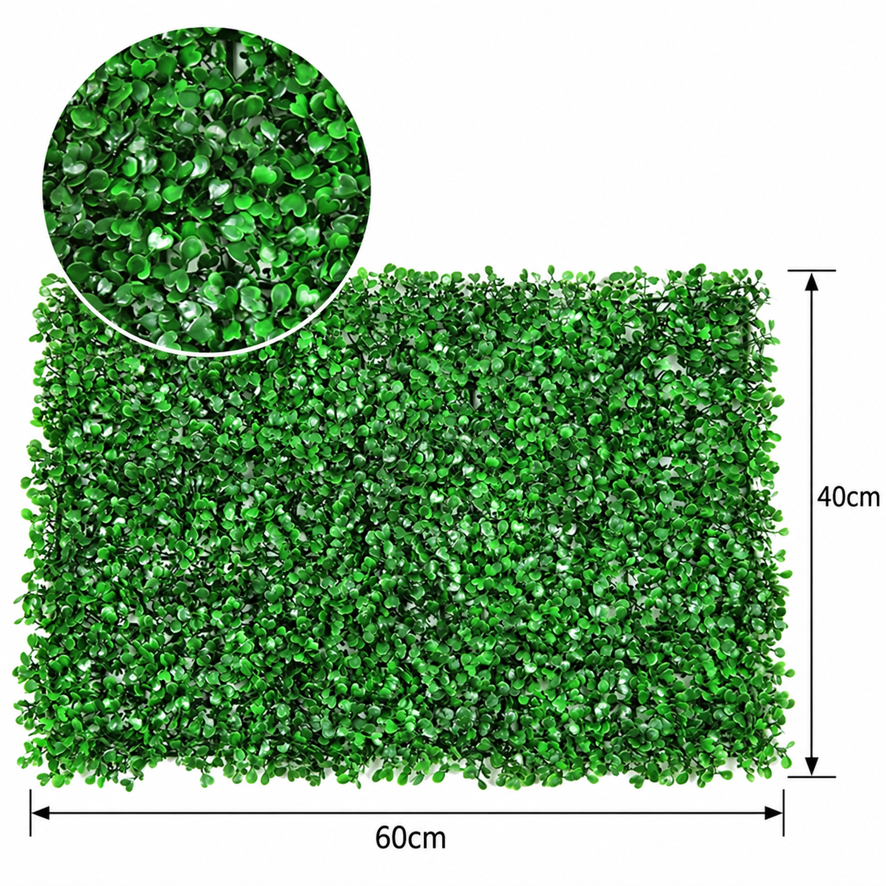 Panel de Plantas Artificiales de Plástico, 40 × 60 cm, para Decoración de Pared