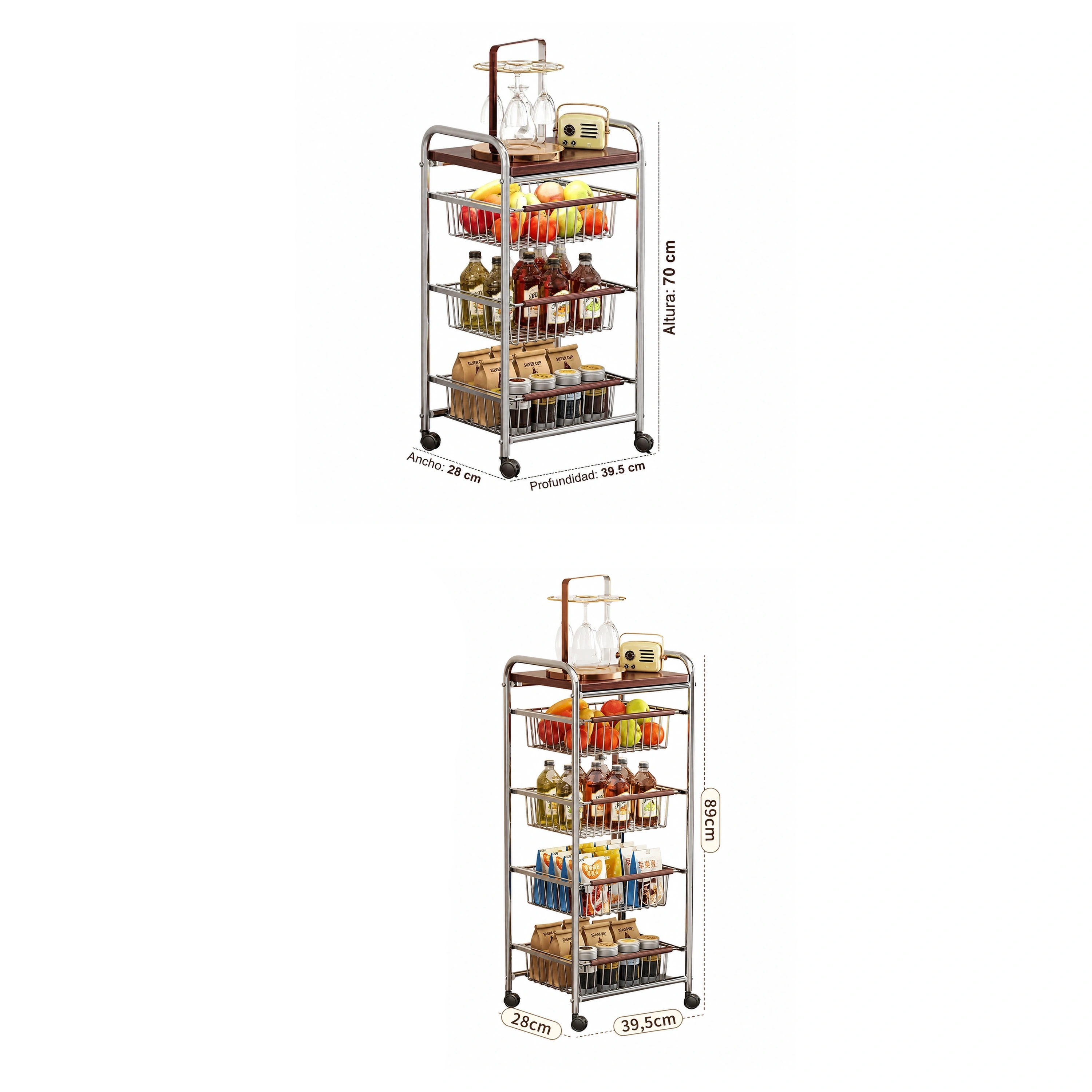 Carrito Organizador Varias Medidas de Hierro para Organizar image 2