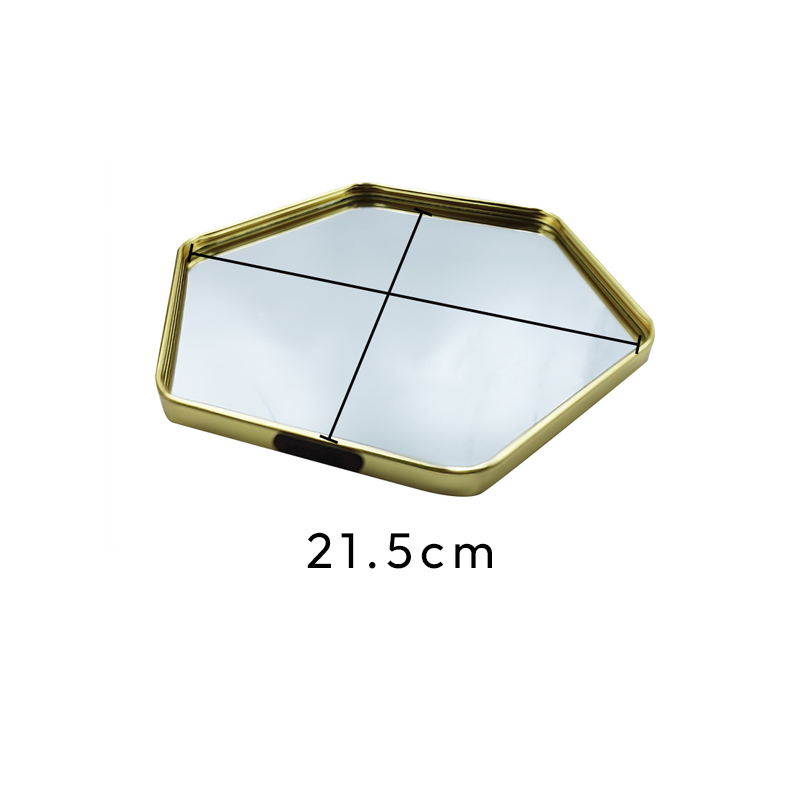 Bandeja Hexagonal de Aleación de Aluminio y Vidrio en Múltiples Tamaños