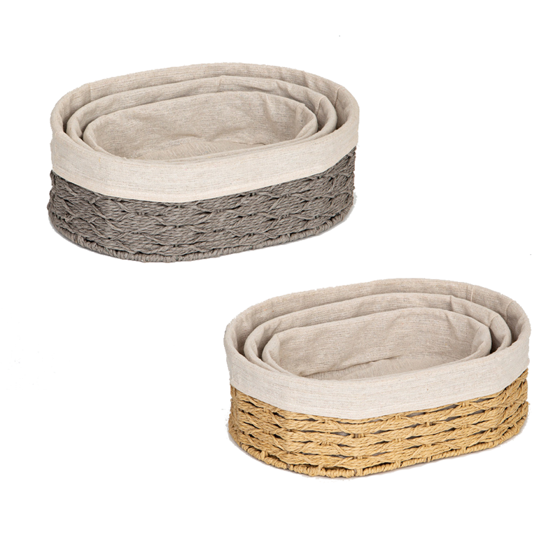 Cesta de Almacenamiento Multitamaño Tejido de Papel Surtido