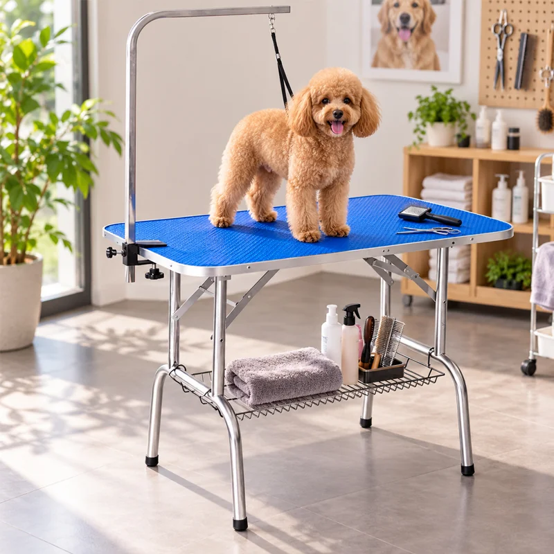 Mesa de Peluquería para Mascotas 80×50×78cm Acero Inoxidable Surtido