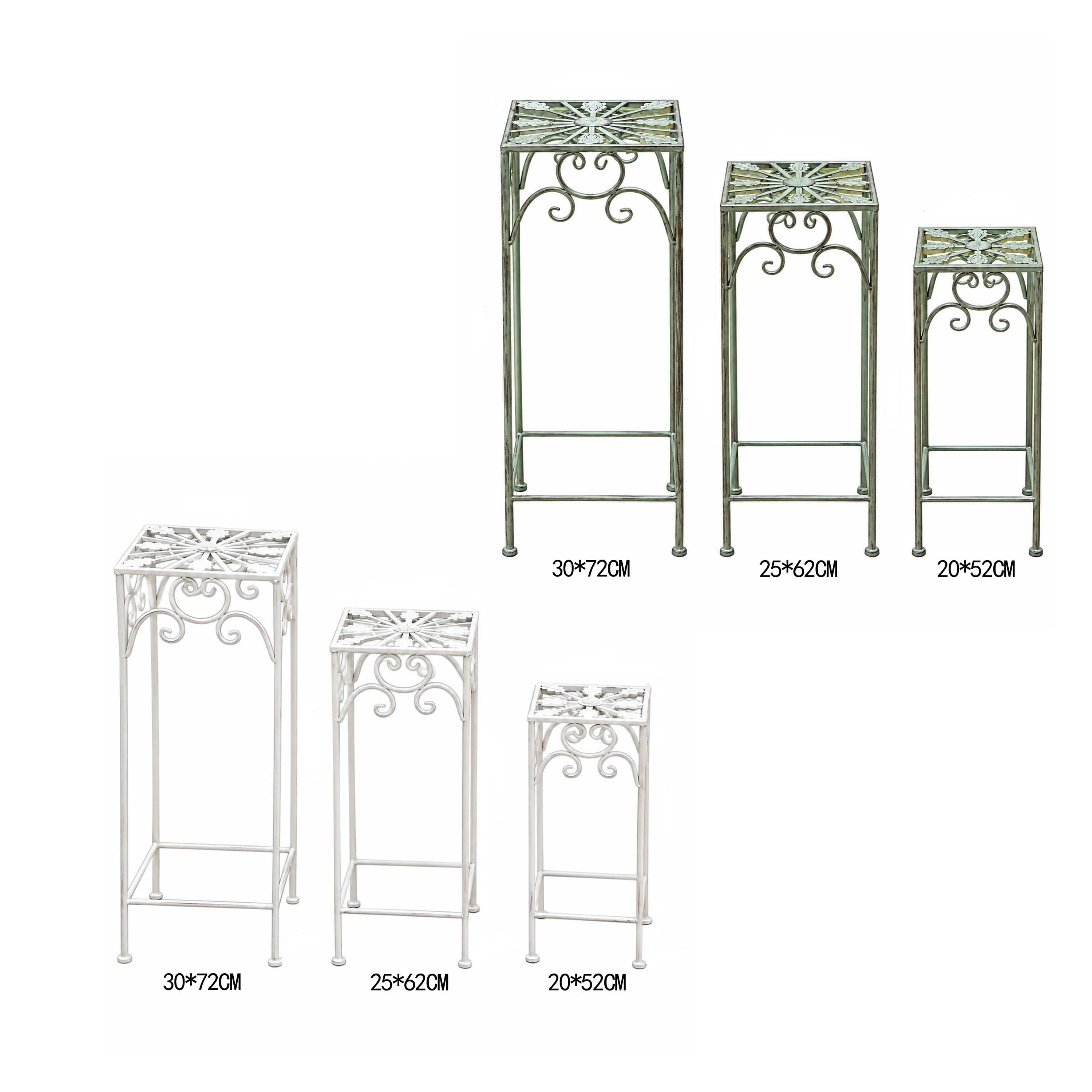 Soporte para Macetas Hierro Surtido 20*20*52cm/25*25*62cm/30*30*72cm 3 Piezas image 2