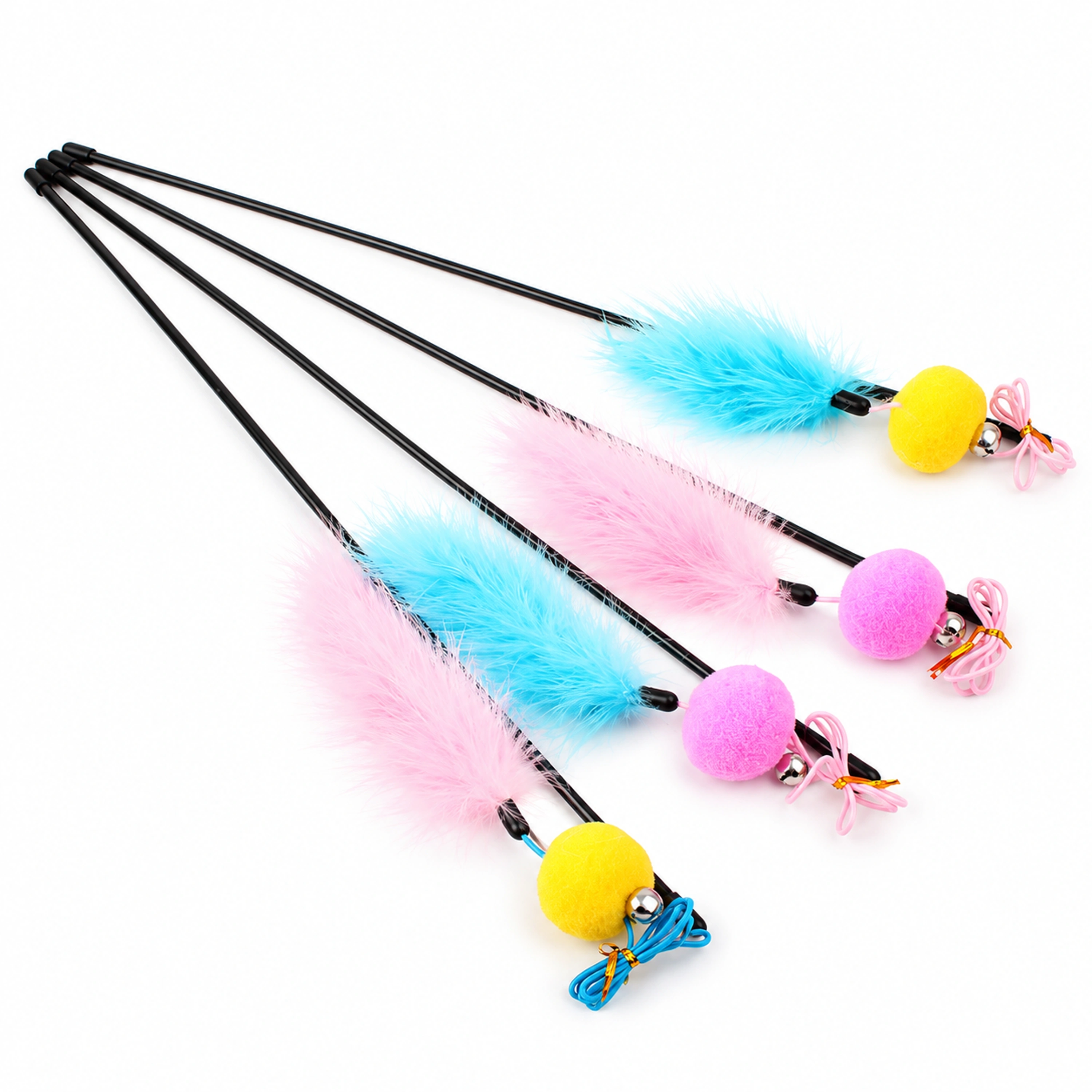Varita de plumas para gatos 50cm de plástico