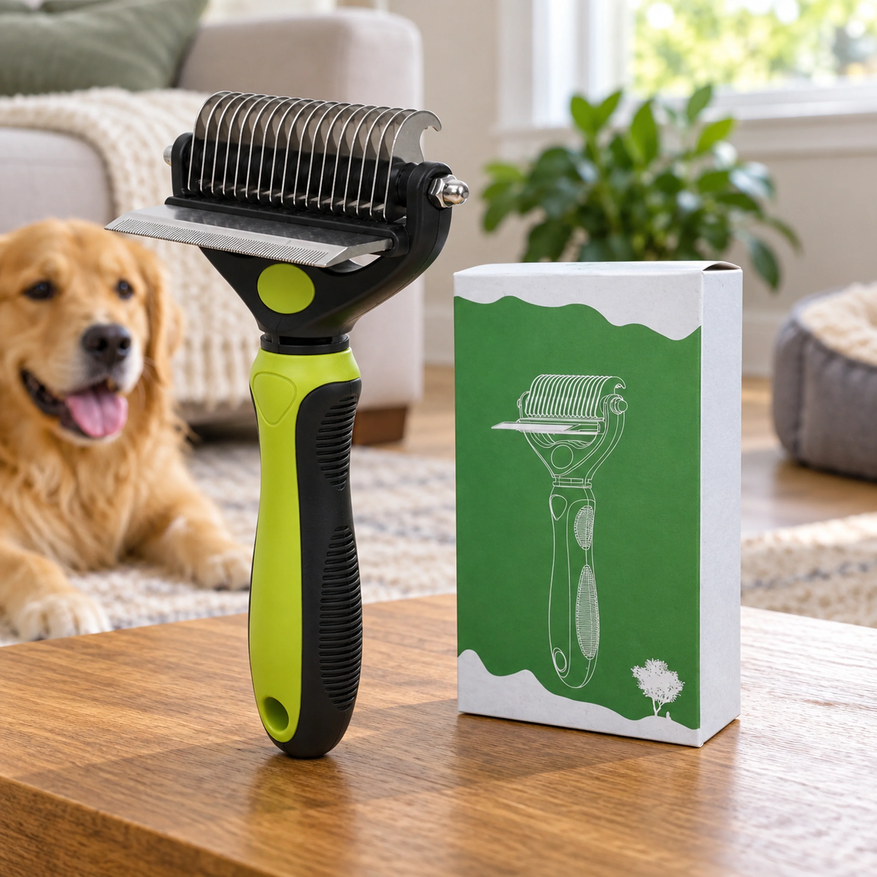 10.4*18.8*3cm Peine para Mascotas Plástico + Acero Inoxidable Surtido