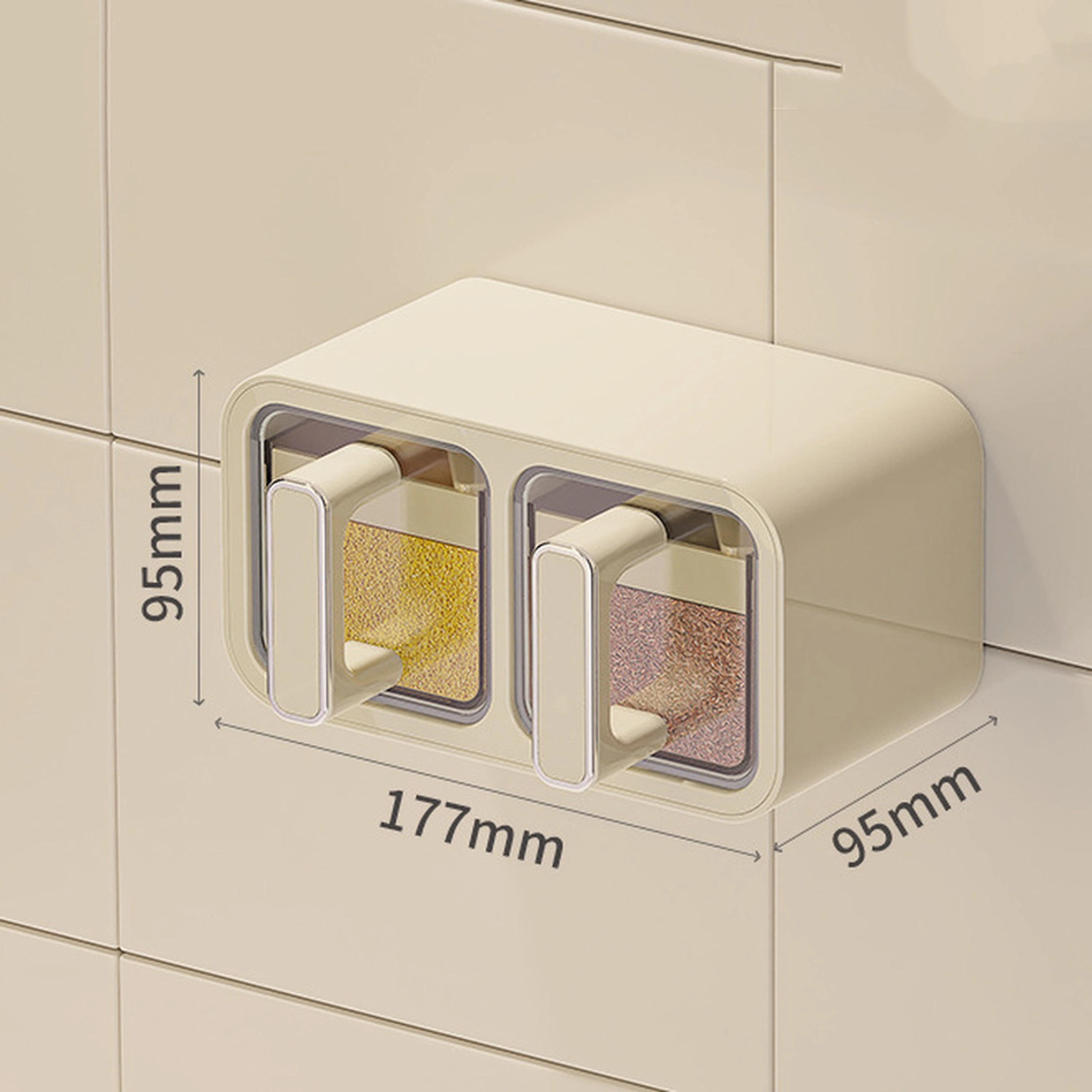 Recipiente de Especias 17.7*9.5*9.5cm de Plástico Crema