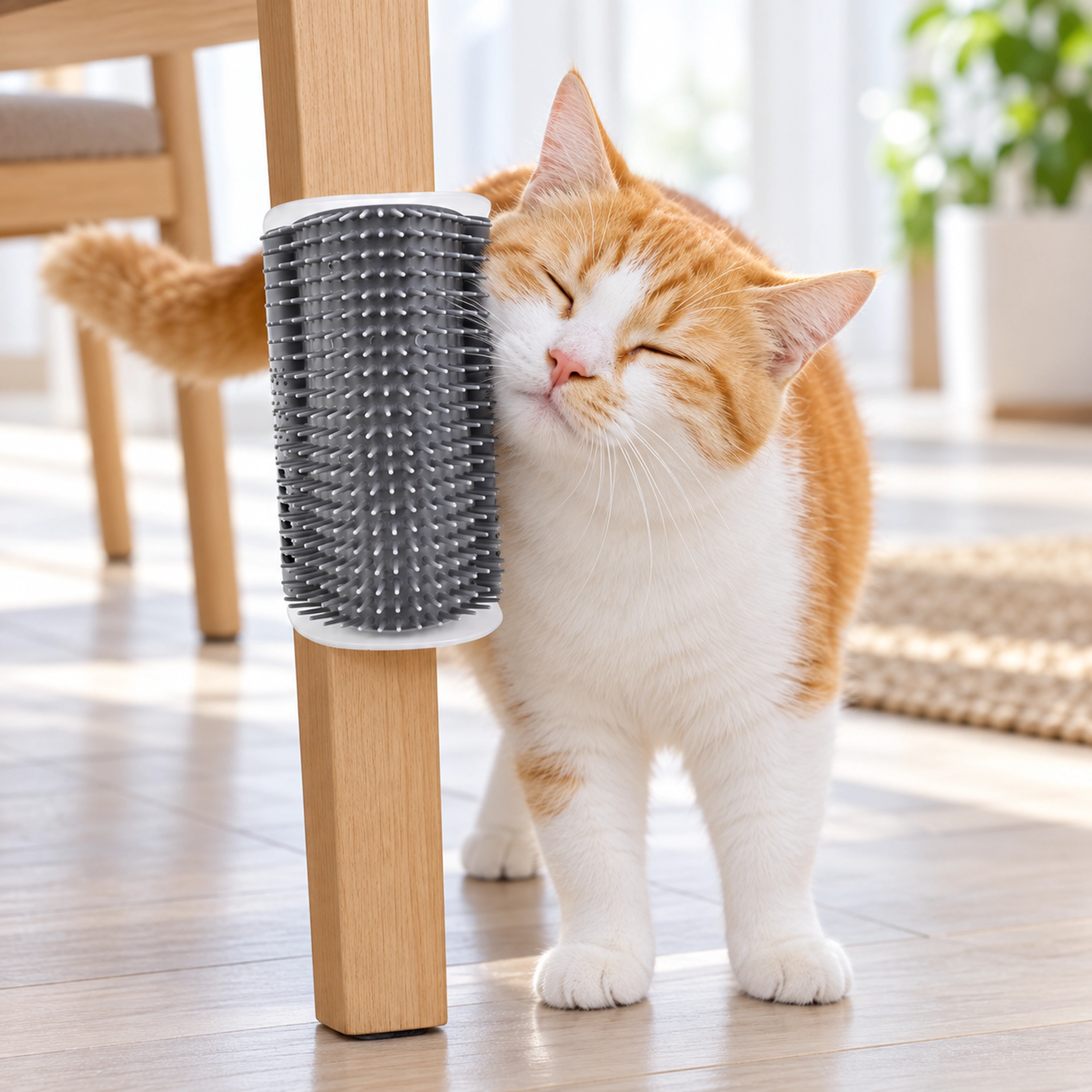 15.4*8.5cm Rascador para Gato Plástico Gris