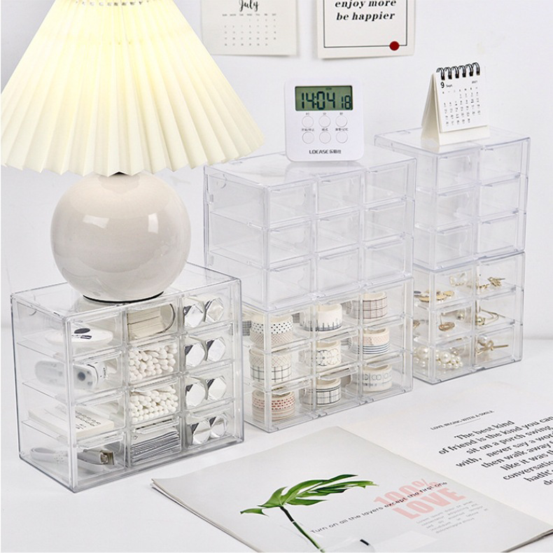 Caja de Almacenamiento Multitamaño PP de Varios Compartimentos Transparente