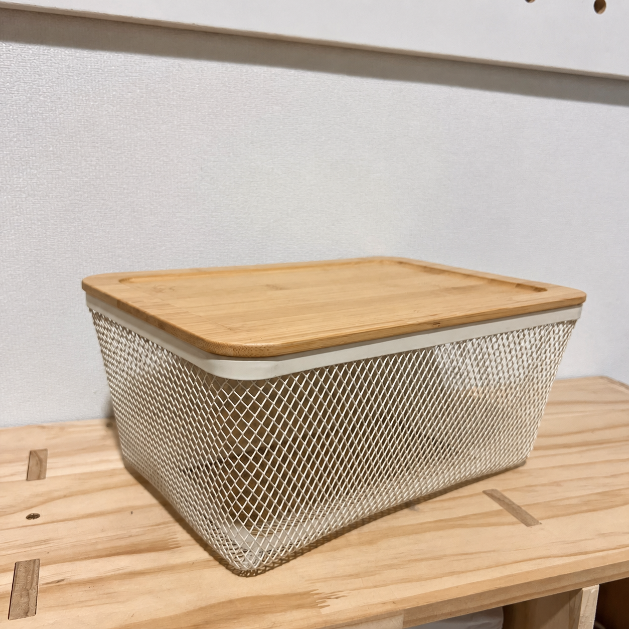Caja Organizadora 31 × 21 × 14 cm de Hierro y Bambú para Objetos Varios