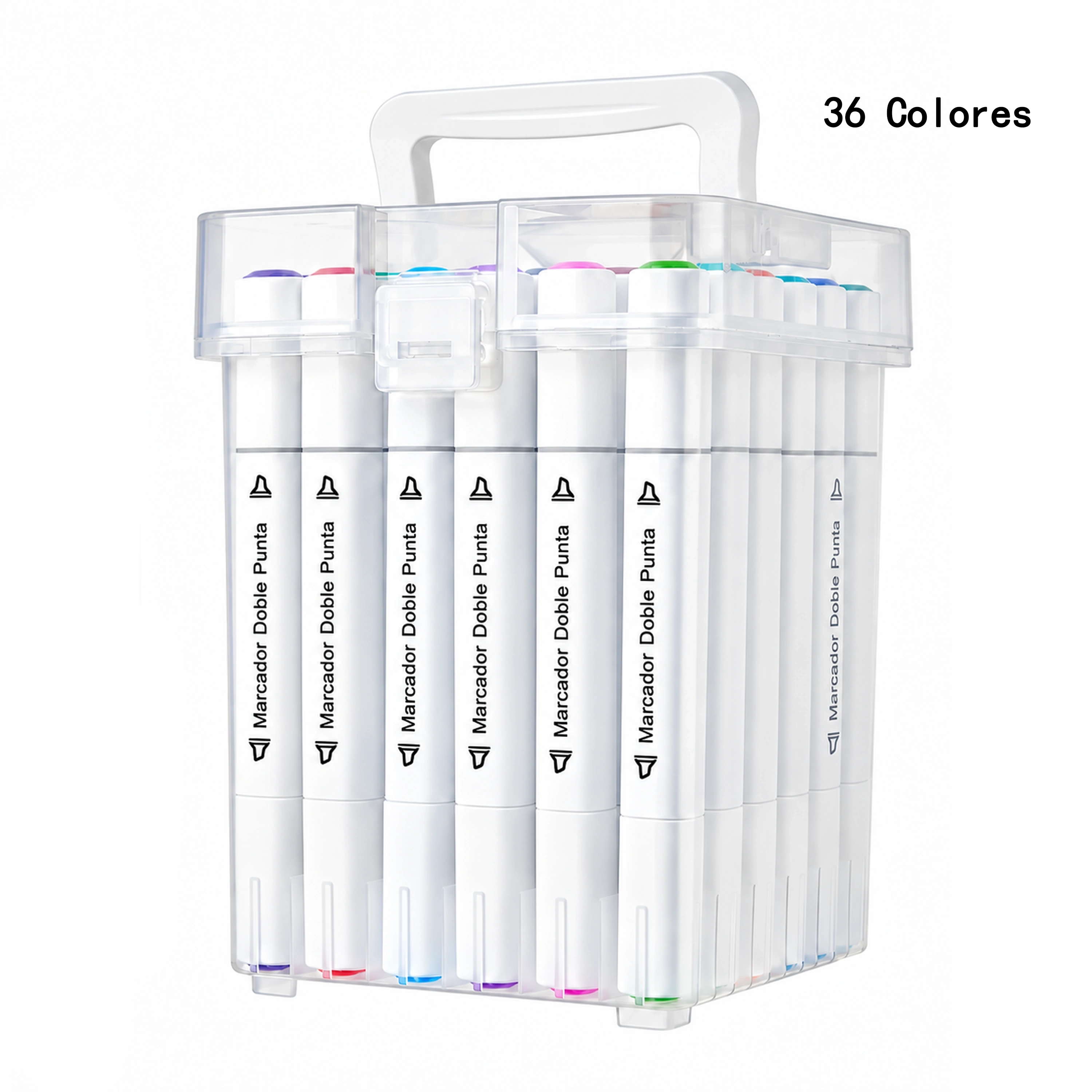 Marcador de Doble Punta 24 Colores de Plástico para Escritura