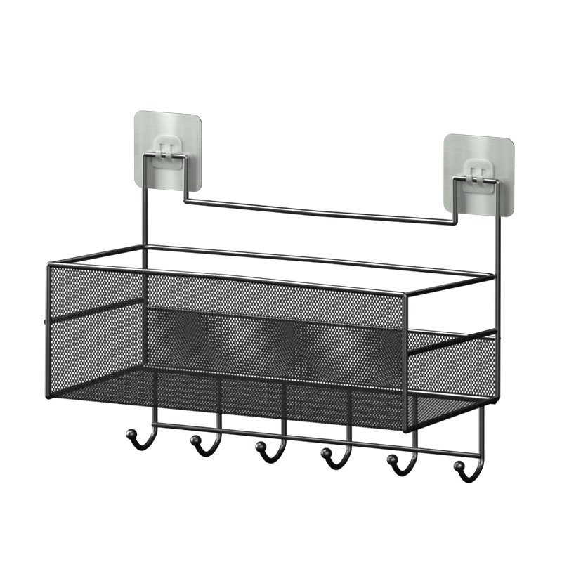 Estante 36*15*20cm Hierro Fundido sin Perforación de Pared Negro
