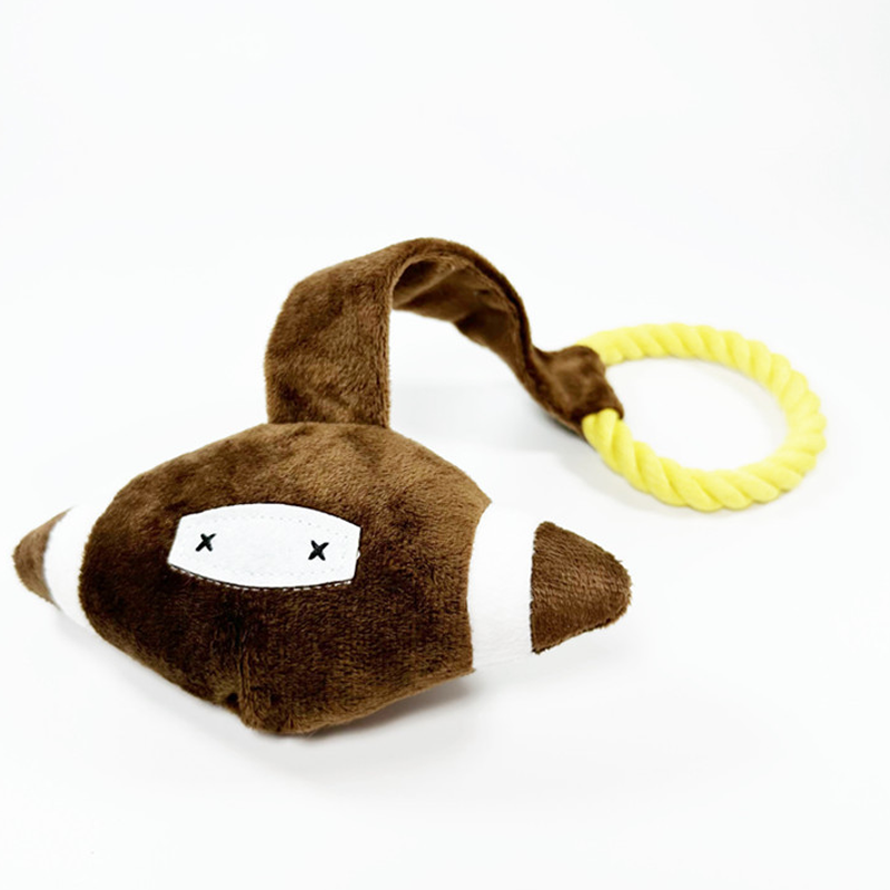 Juguete para Mascotas 14*38cm Peluche+Cuerda de Algodón Marrón