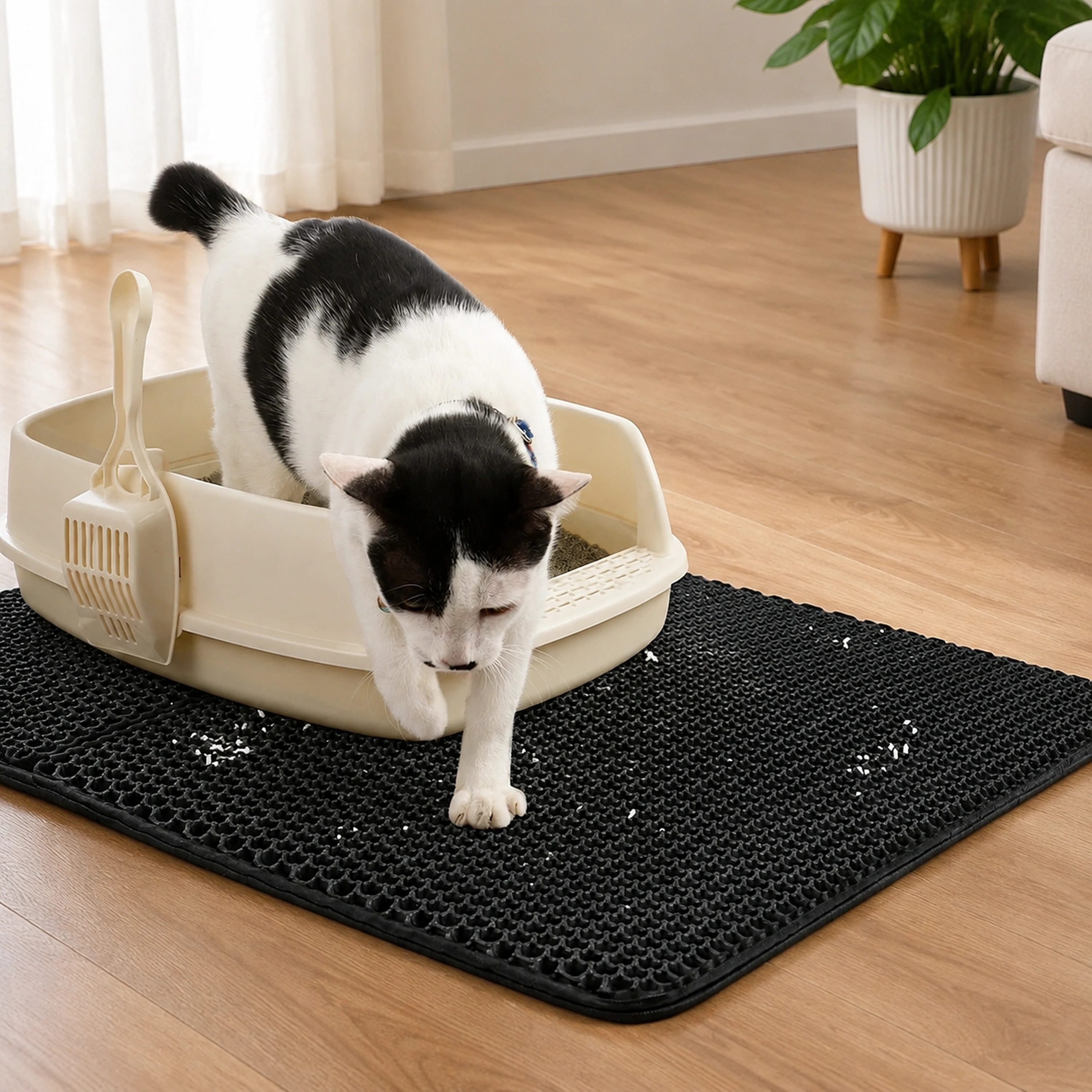 Tapete para Arena de Gatos 45×65cm Plástico Doble Capa Surtido image 1