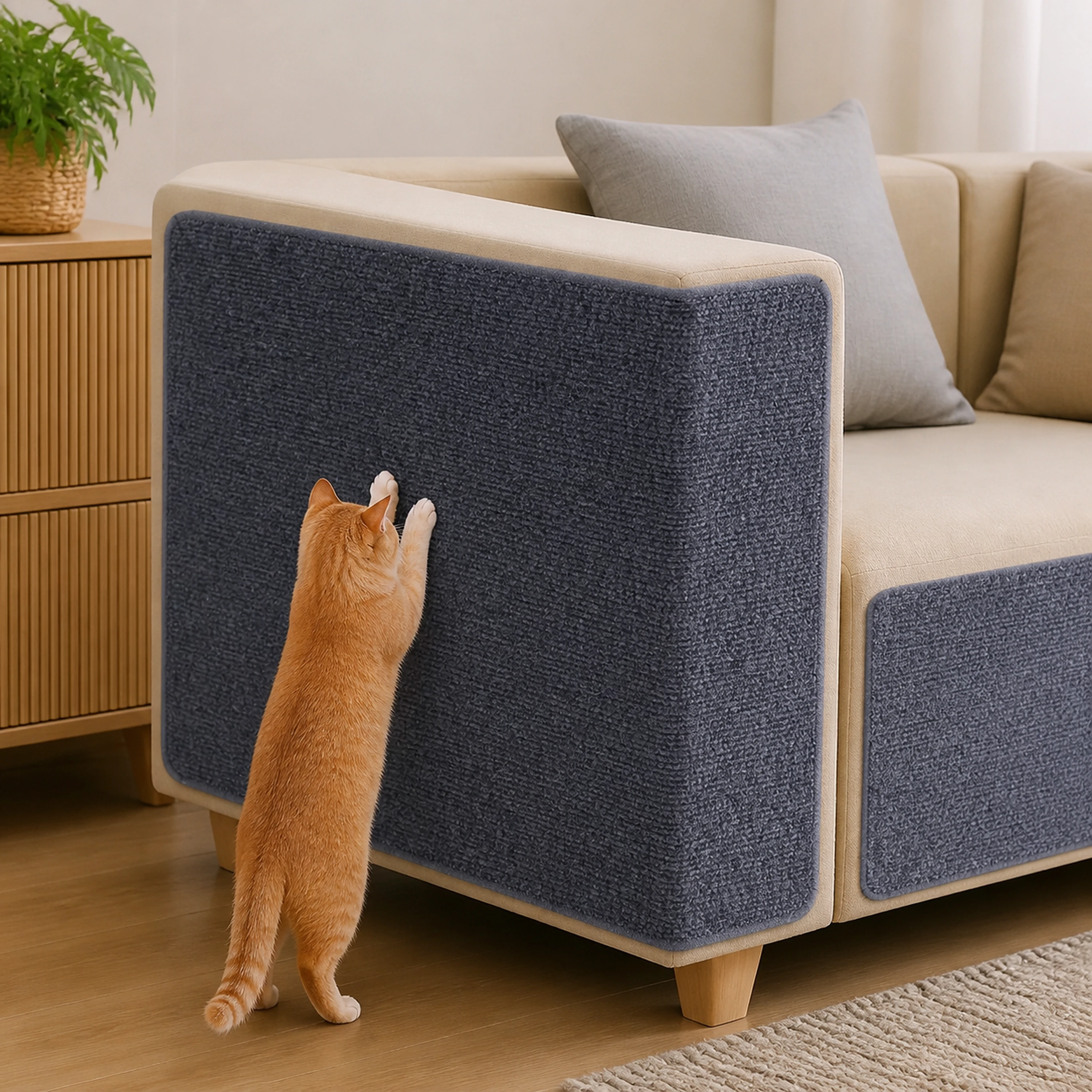Protector de Sofá Contra Arañazos de Gatos 100×60cm Yute image 1