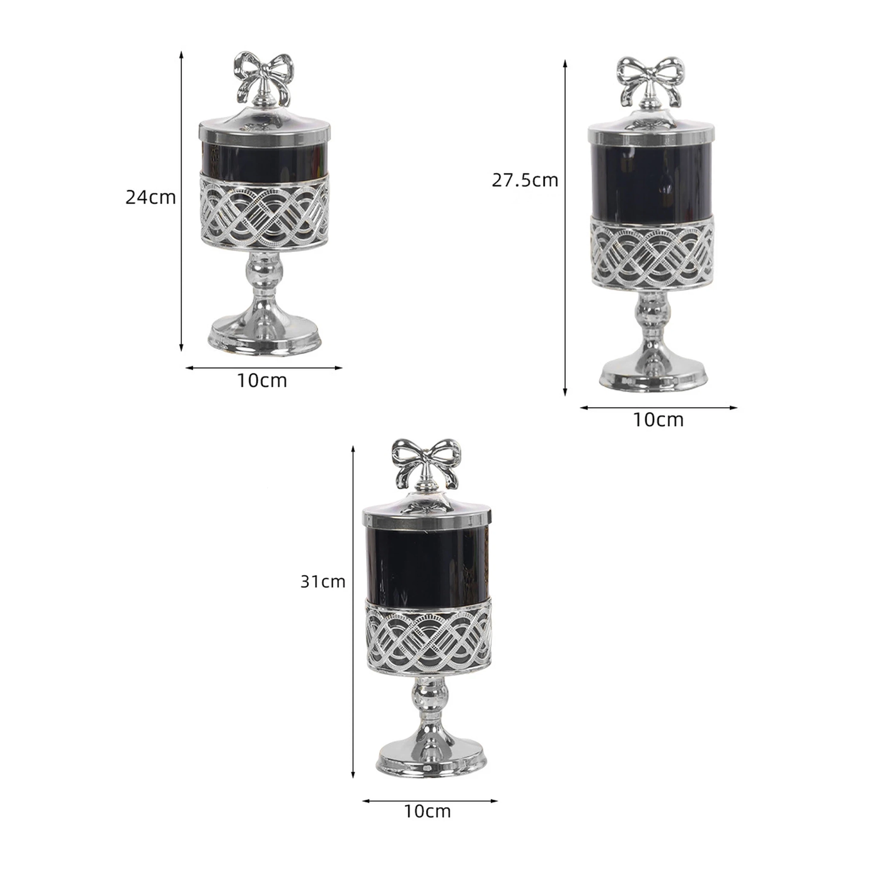 Frasco Decorativo 24/27.5/31cm de Plástico