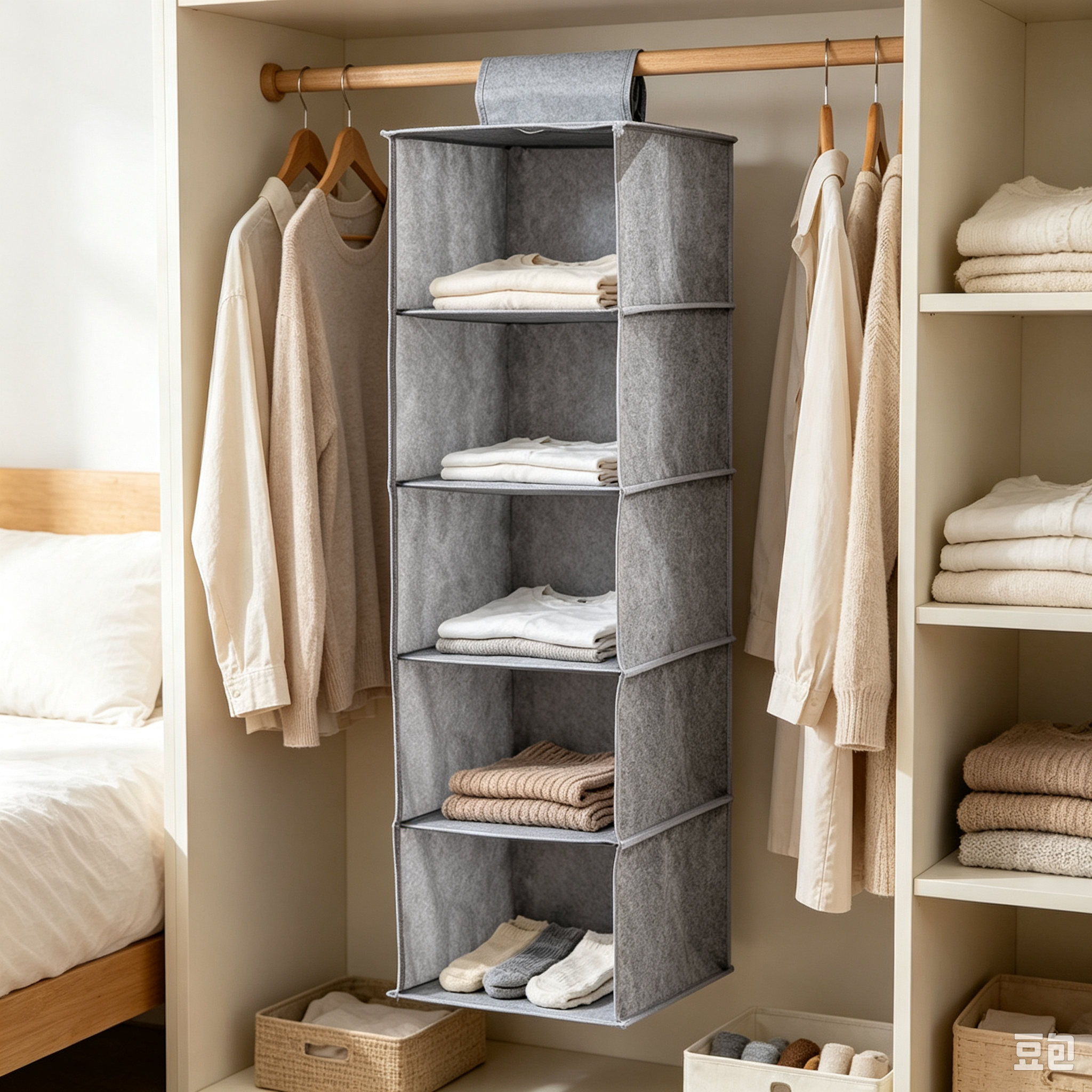 Canasta Organizadora de 5 Niveles 92 × 27 × 27 cm de Poliéster para Objetos Varios