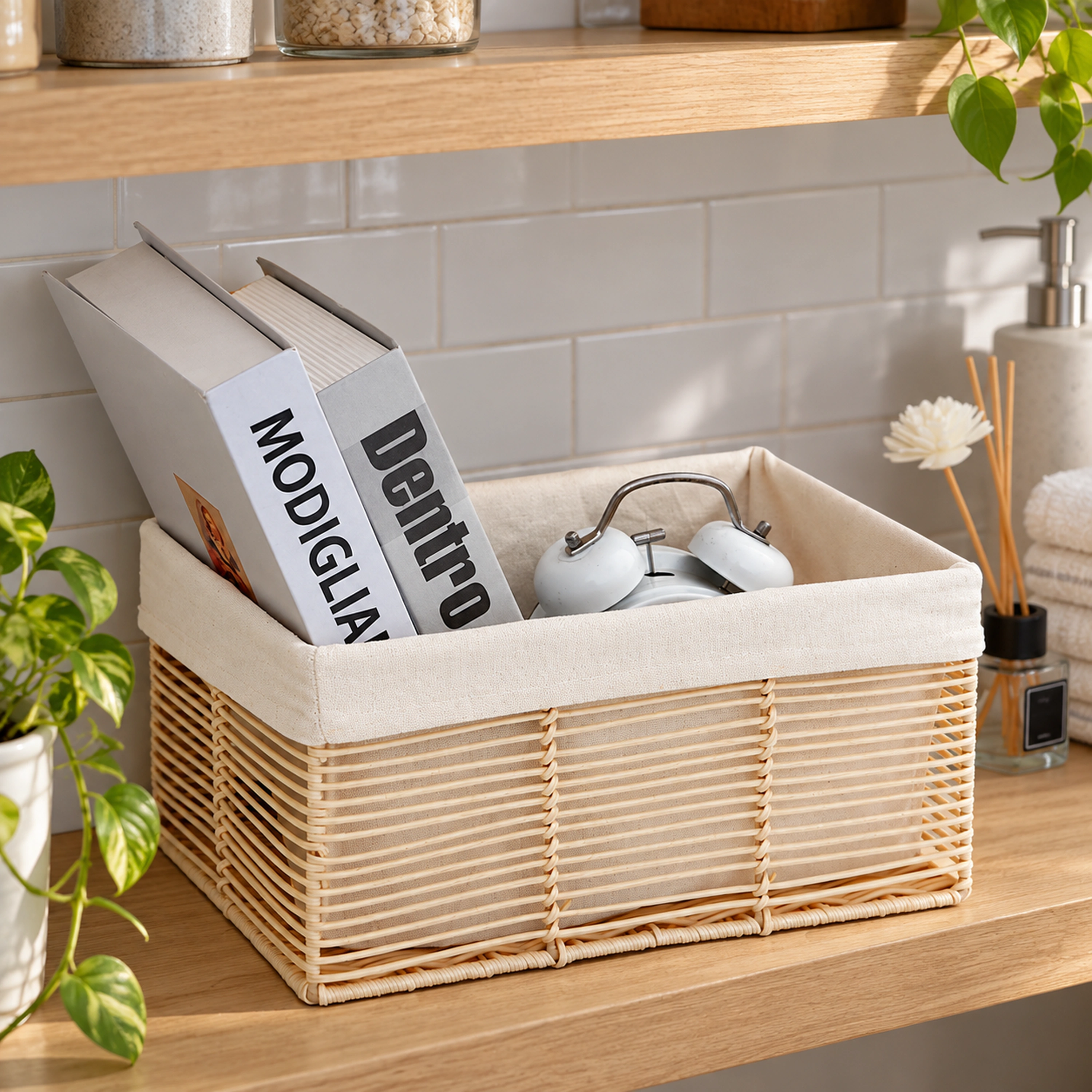 Cesta de Almacenamiento Madera de Bambú Surtido 34x24x16cm+30x20x14cm+
26x16x12cm