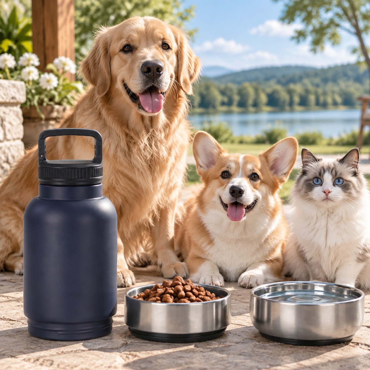 Vaso de Agua para Mascotas 32oz Acero Inoxidable Surtido