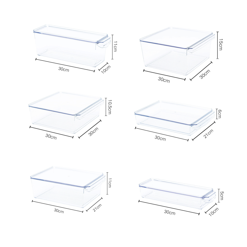 Caja de Almacenamiento Multitamaño PET Transparente